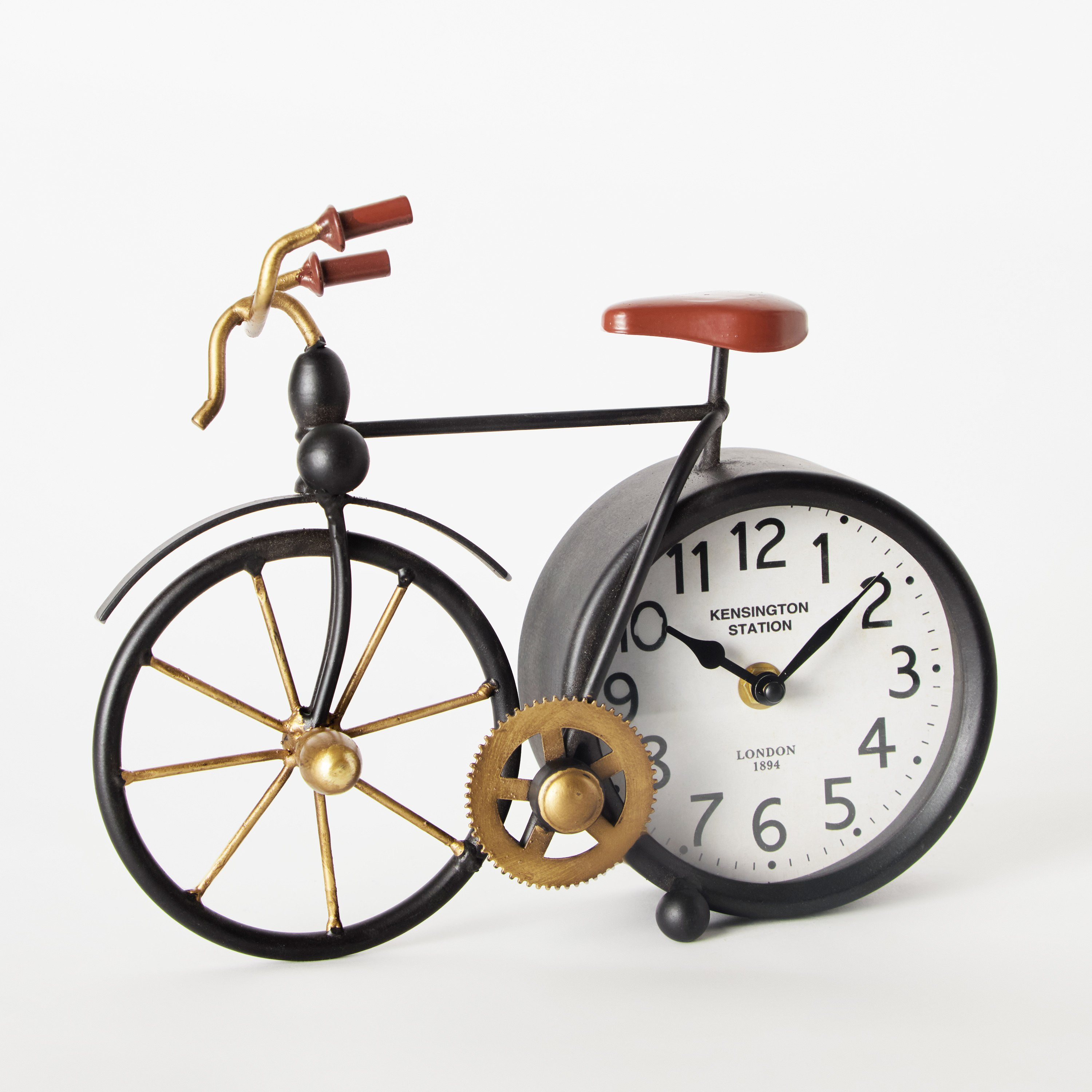 ساعة طاولة معدنية بتصميم دراجة من إمير - 26x7.5x20 سم-hbxdiningroom-decorandaccessories-clocks-image-7
