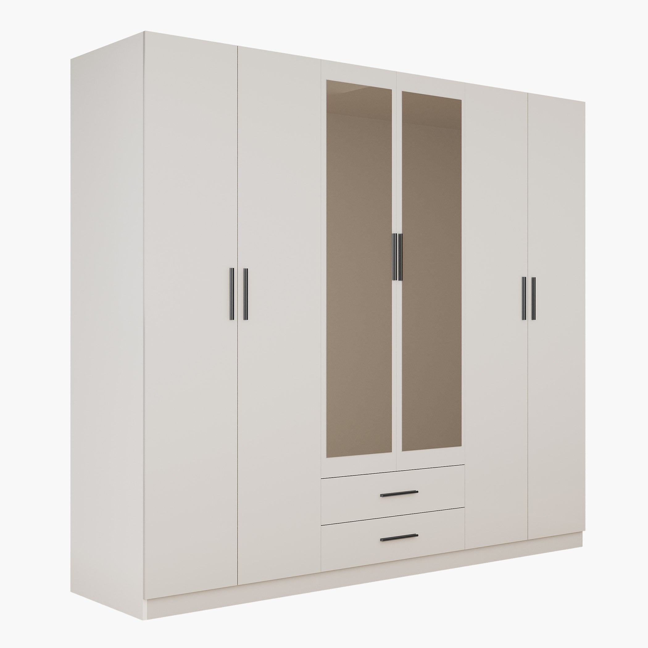 خزانة ملابس بـ 6 أبواب ودرجين ومرايا من مارويل-hbxfurniture-wardrobes-image-5