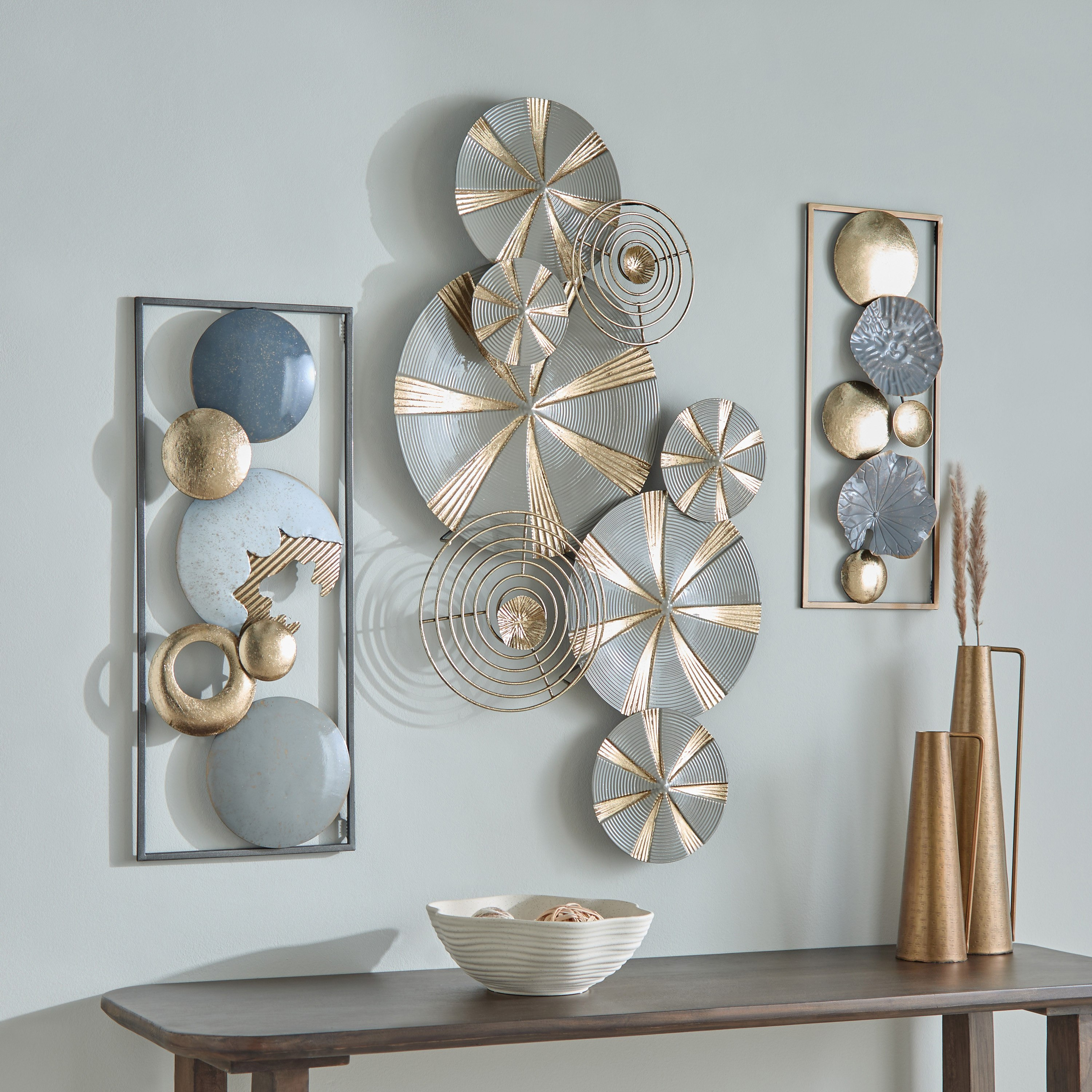 زينة حائط معدن دائرة من جورجا - 20.3x50.2x2.5 سم-hbxdiningroom-walldecor-wallart-image-4