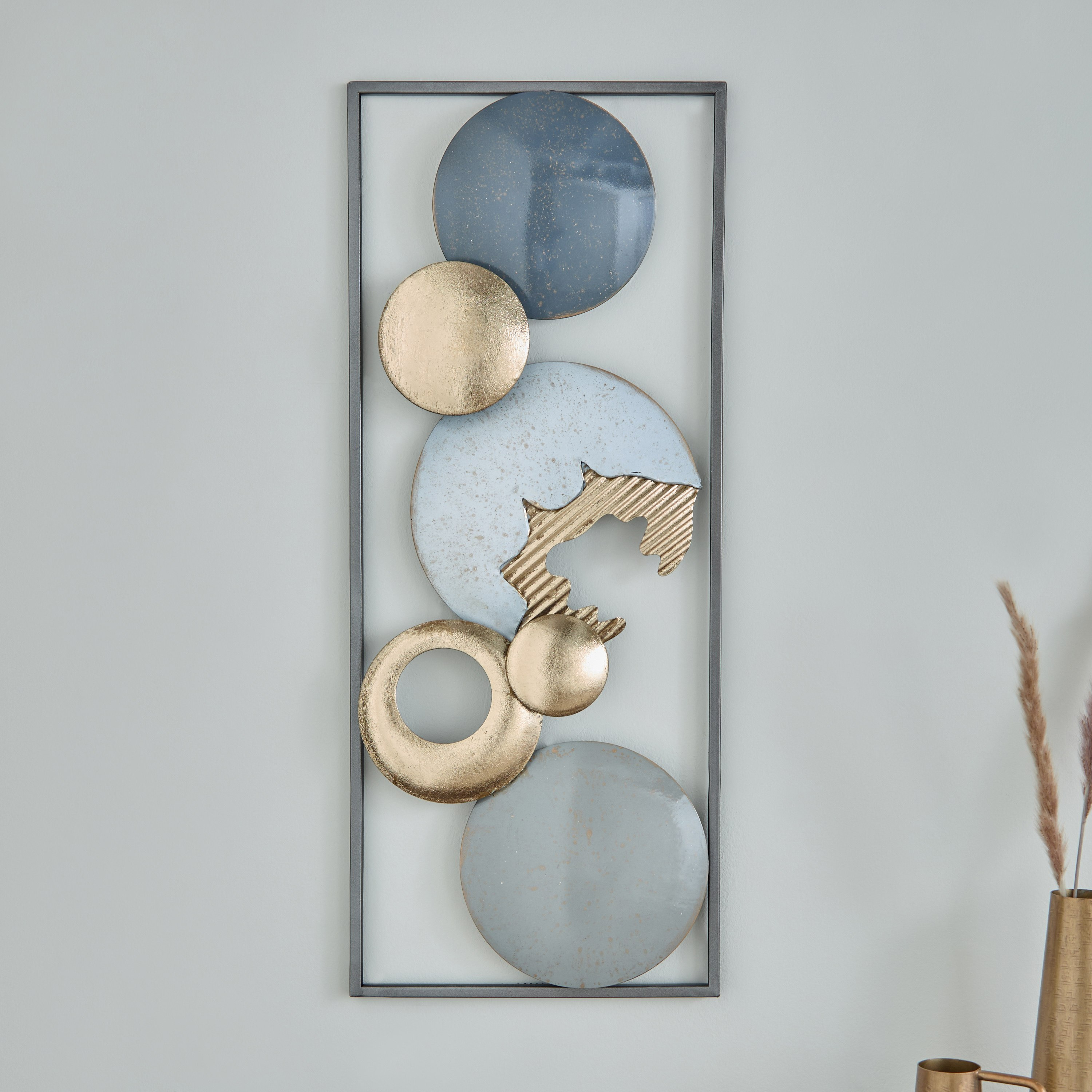 Jorja Modern Metal Wall Art - 24.8x61x3.8 cm-hbxdiningroom-walldecor-wallart-image-2