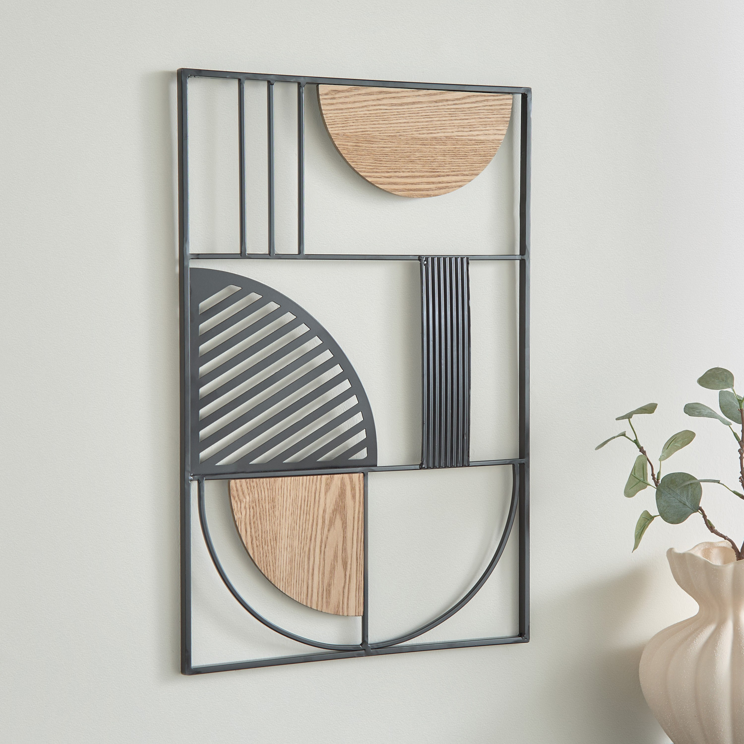 زينة حائط تجريدية من الخشب والمعدن من جورجا - 40x59.7x1.9 سم-hbxdiningroom-walldecor-wallart-image-1