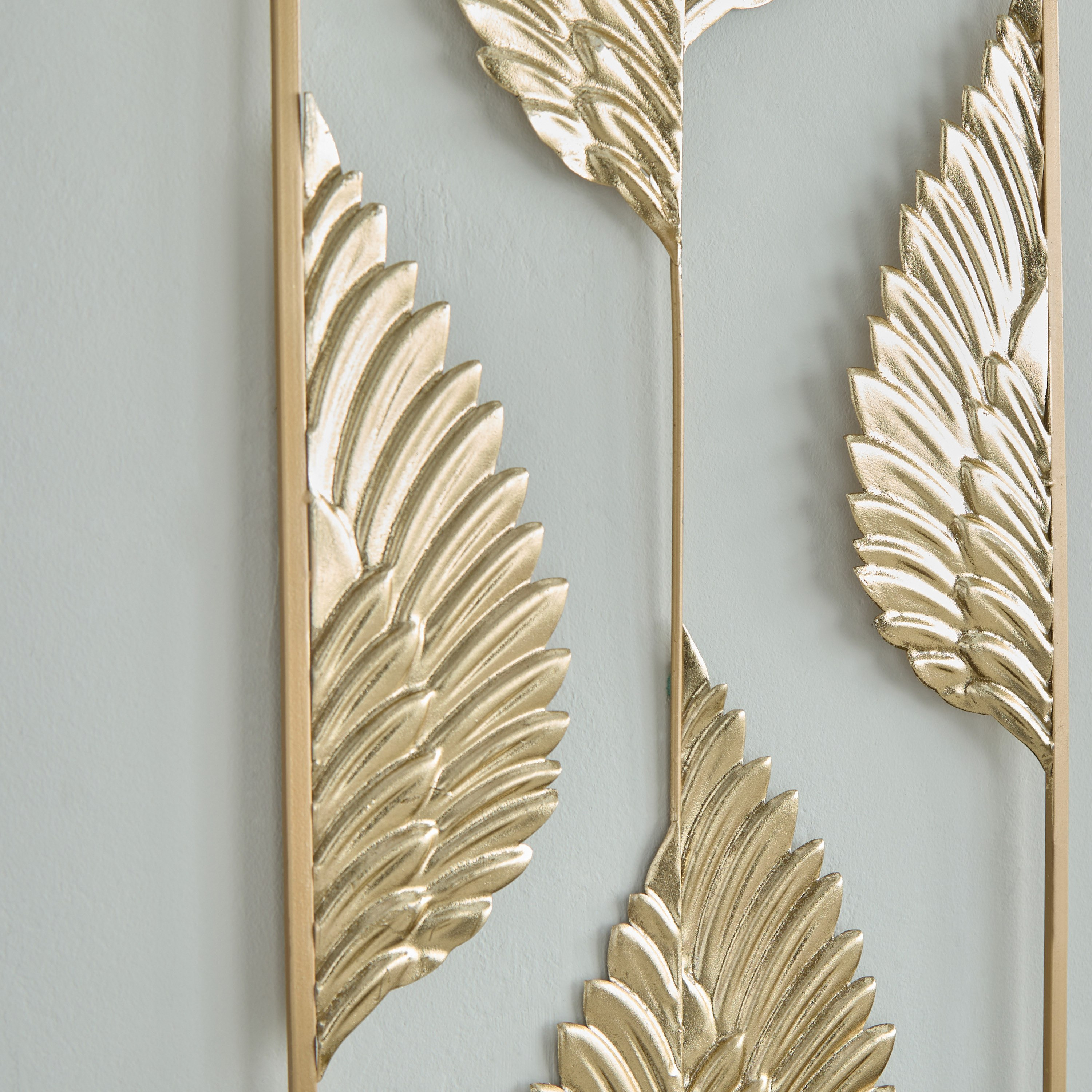 Jorja Metal Modern Leaf Wall Art - 31.1x89.5x1.9 cm-hbxdiningroom-walldecor-wallart-image-3
