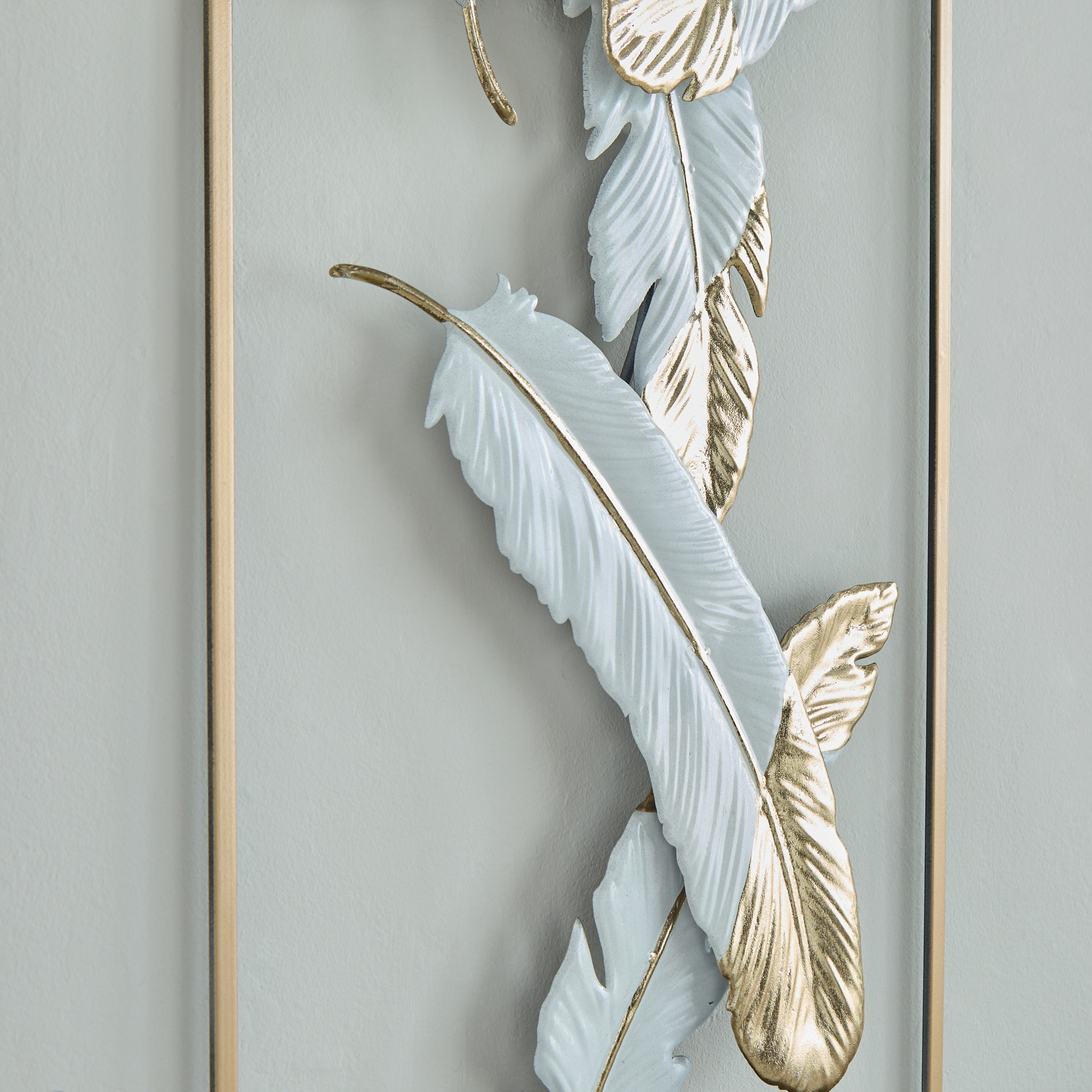 Jorja Metal Feather Wall Art - 31.1x89.5x4.4 cm-hbxdiningroom-walldecor-wallart-image-3