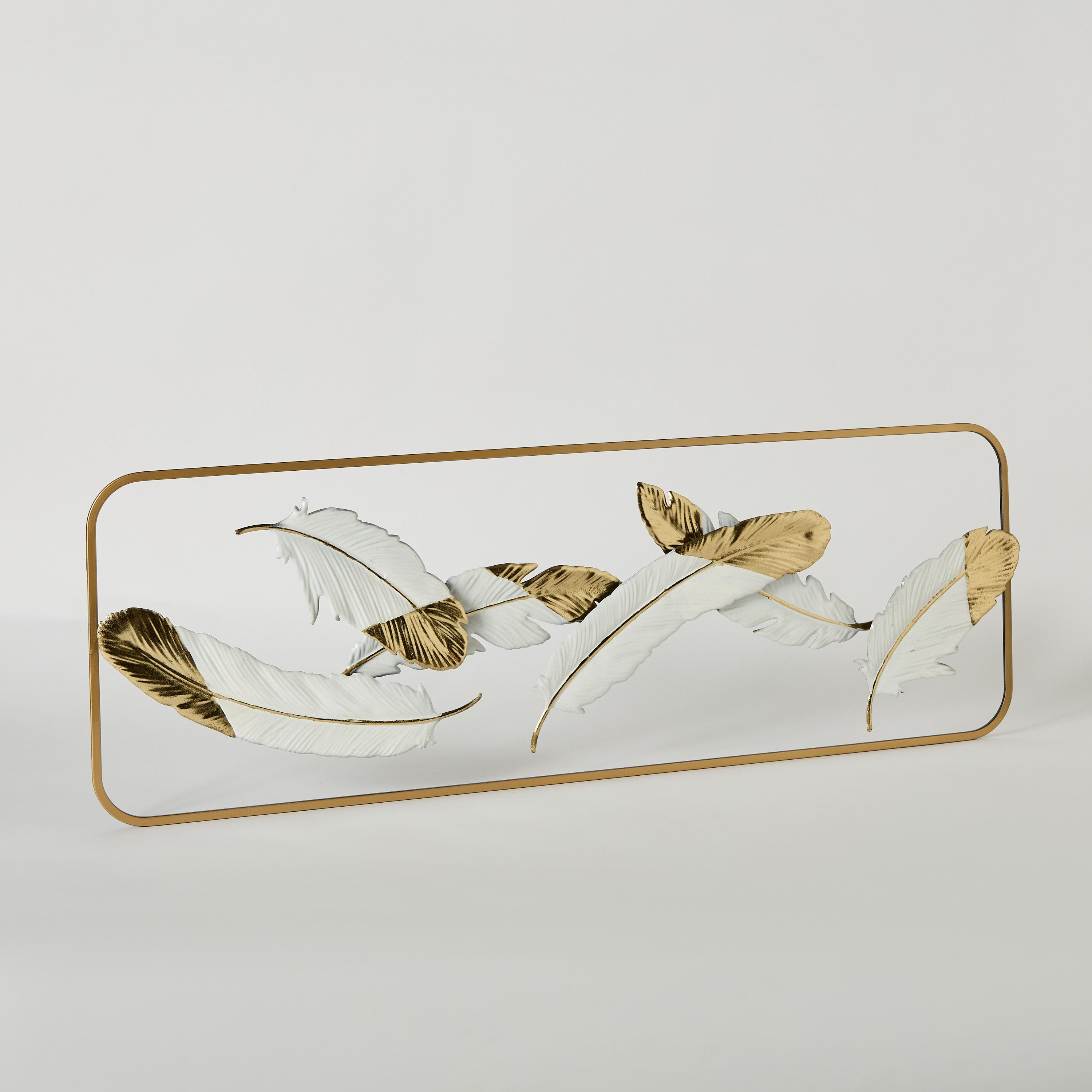 Jorja Metal Feather Wall Art - 31.1x89.5x4.4 cm-hbxdiningroom-walldecor-wallart-image-5