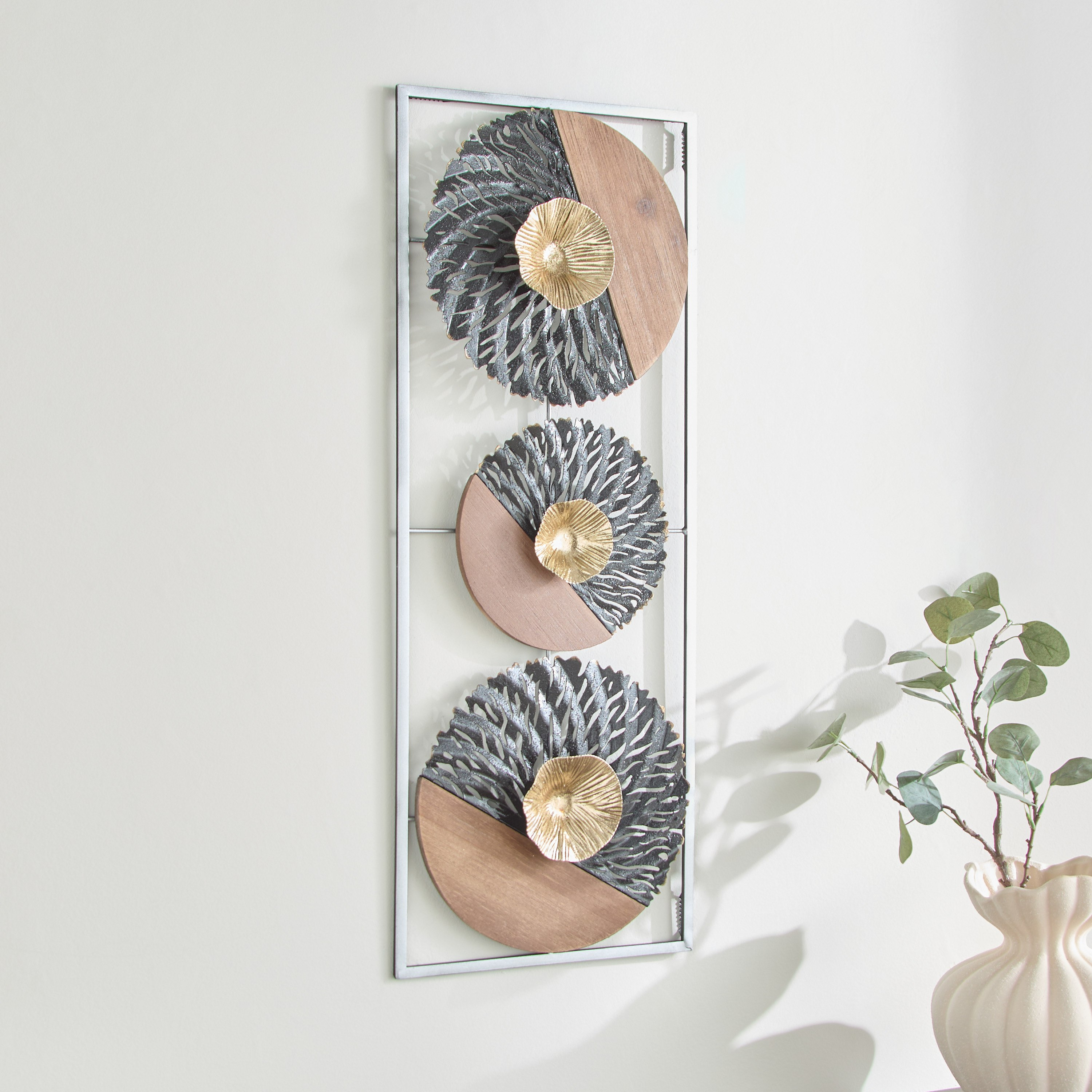 زينة حائط معدنية وخشبية من جورجا - 28.6x74.3x4.4 سم-hbxdiningroom-walldecor-wallart-image-1