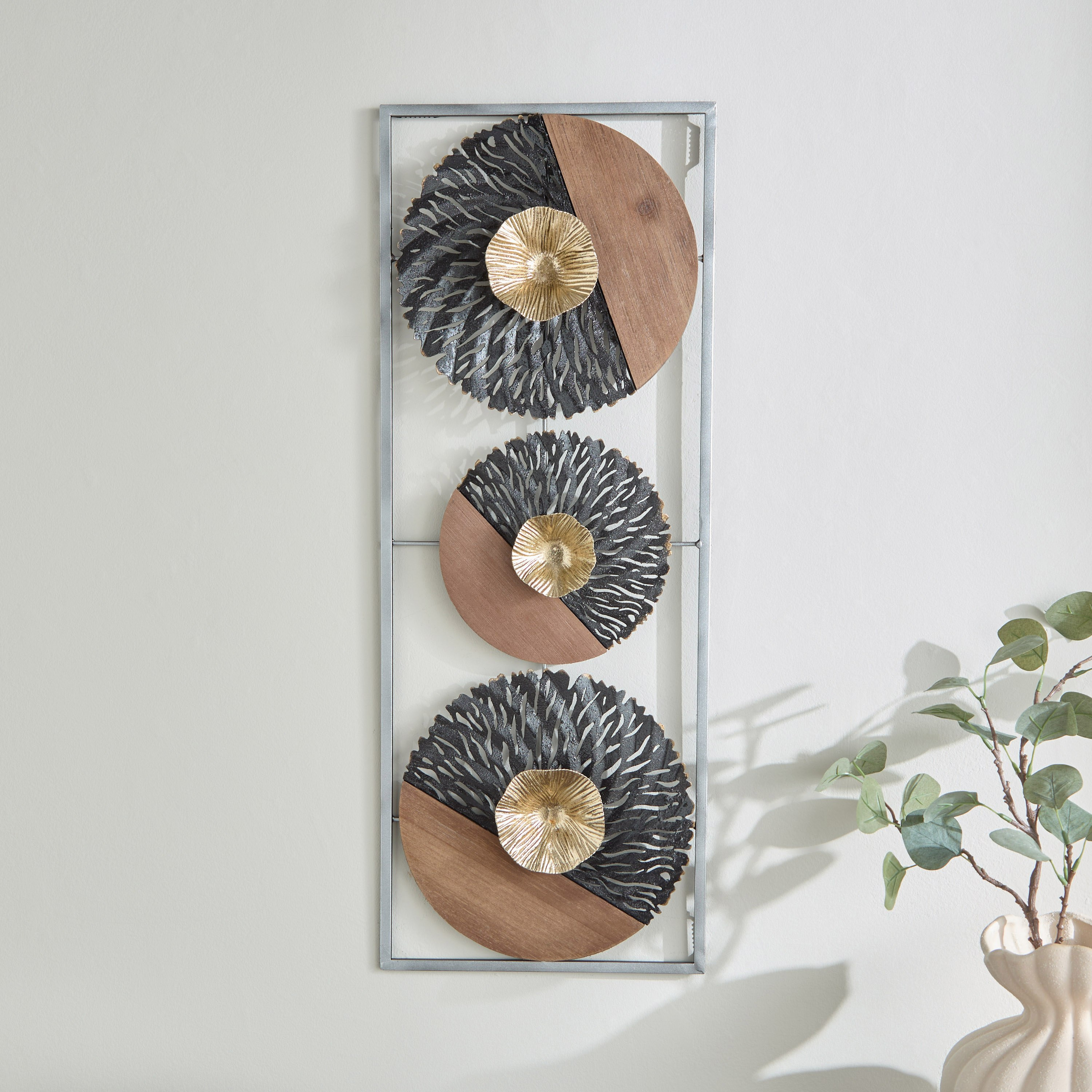 زينة حائط معدنية وخشبية من جورجا - 28.6x74.3x4.4 سم-hbxdiningroom-walldecor-wallart-image-2