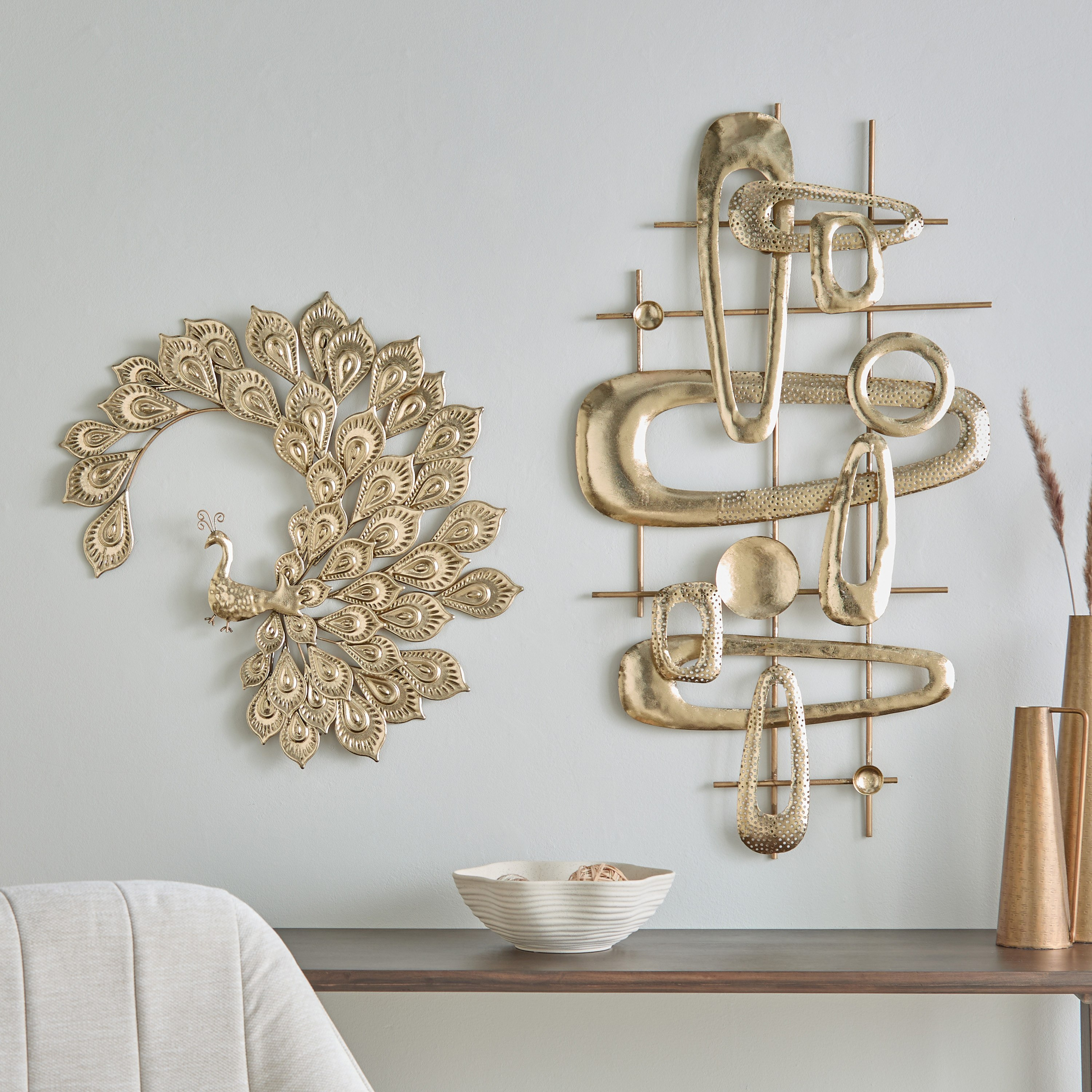 Jorja Peacock Metal Wall Art - 61x57.2x3.2 cm-hbxdiningroom-walldecor-wallart-image-4
