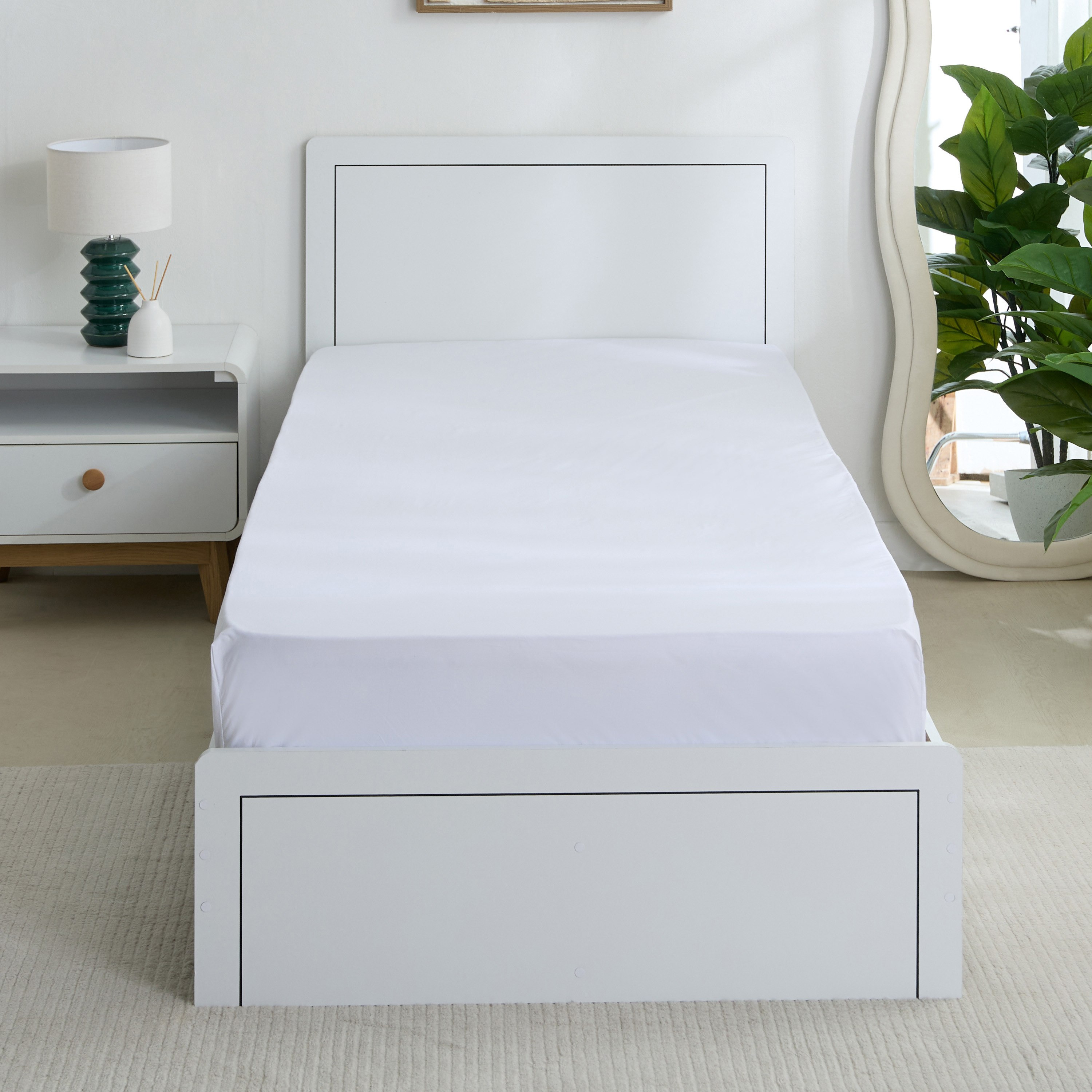 Purely-percale 300TC Single Fitted Sheet - 90x200+36 cm-hbxhomeware-hbxbedroom-image-3
