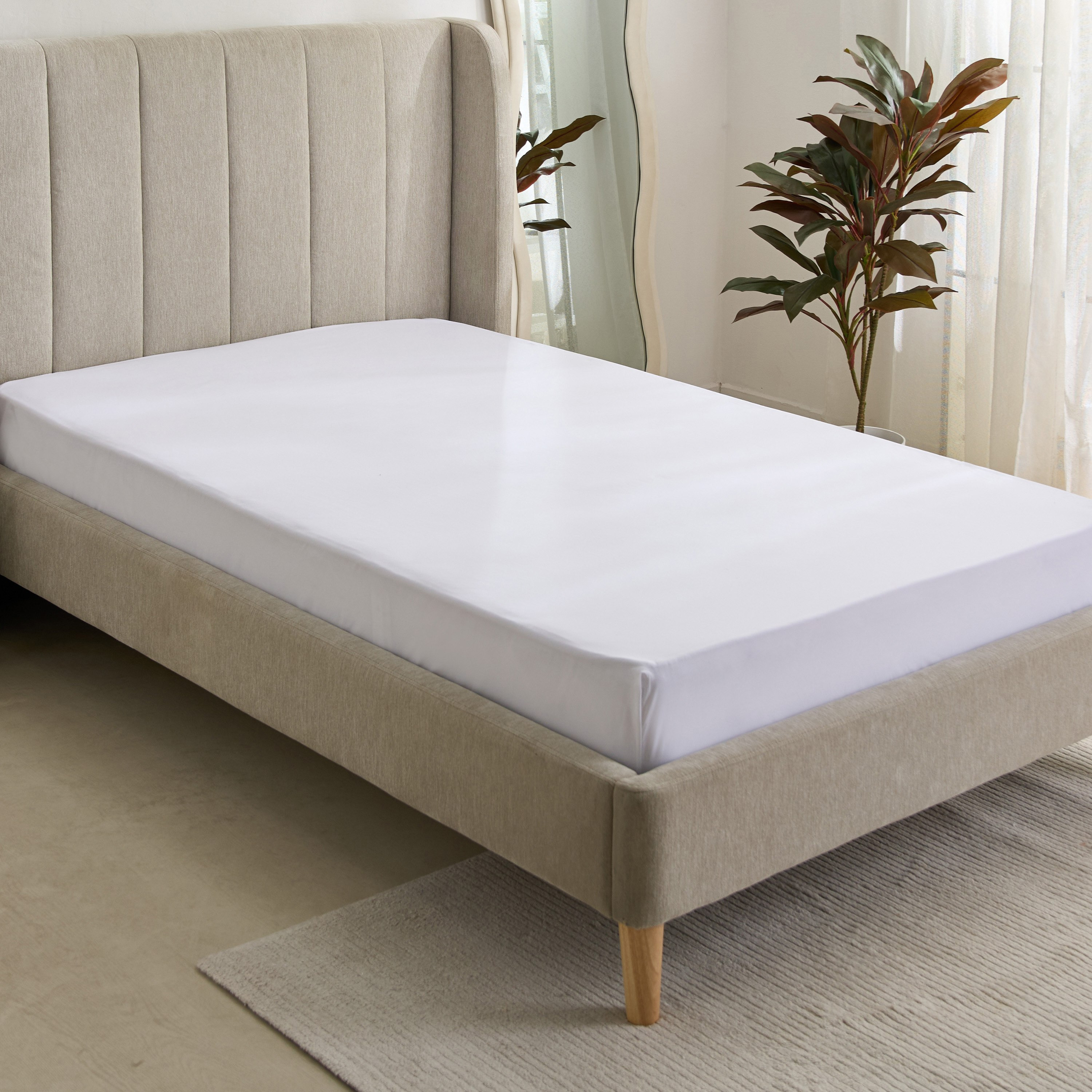 Purely-percale 300TC Double Fitted Sheet - 140x200+40 cm-hbxhomeware-hbxbedroom-image-2