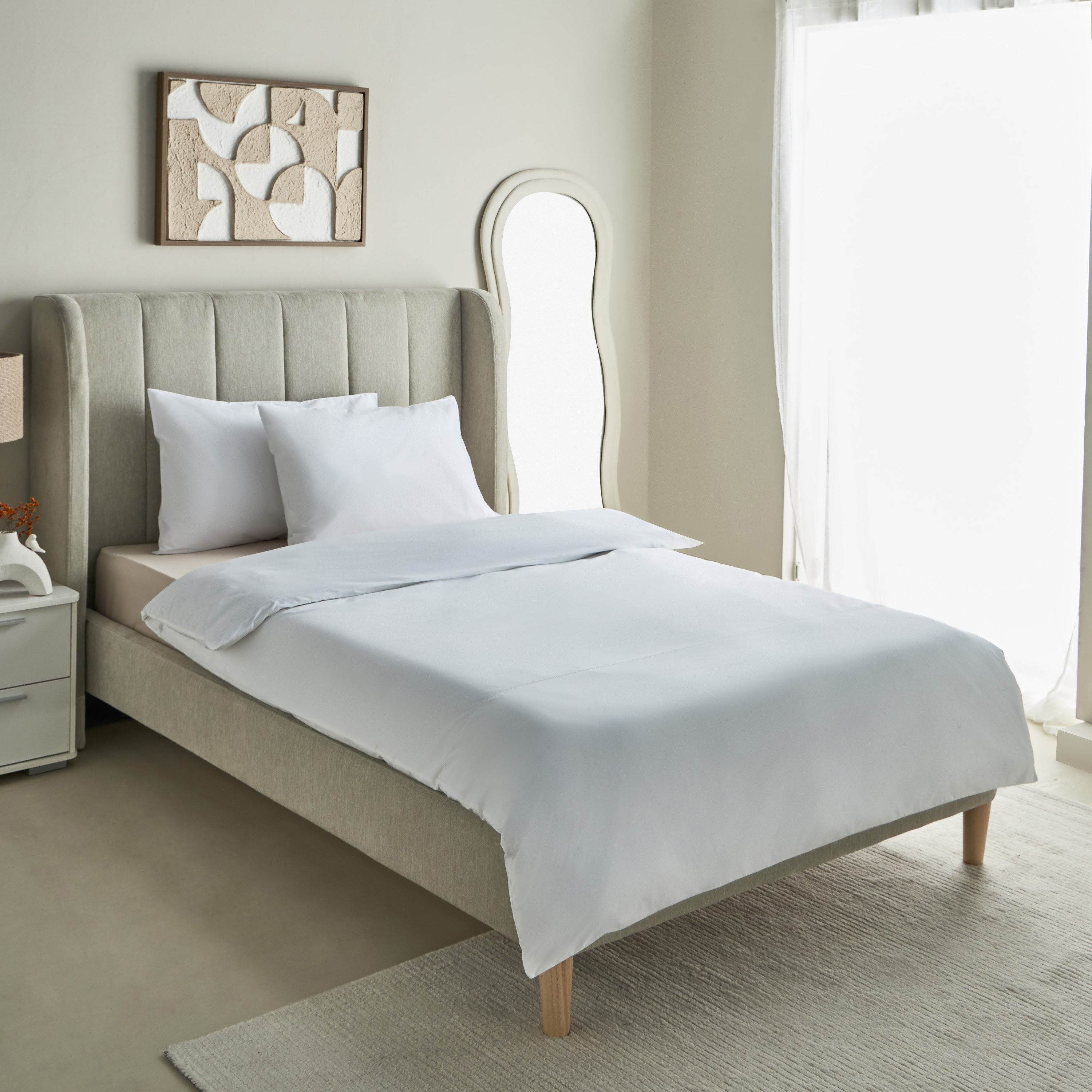 Purely-percale 3-Piece 300TC Percale Single Duvet Quilt Cover Set - 135x200 cm-hbxhomeware-hbxbedroom-image-2