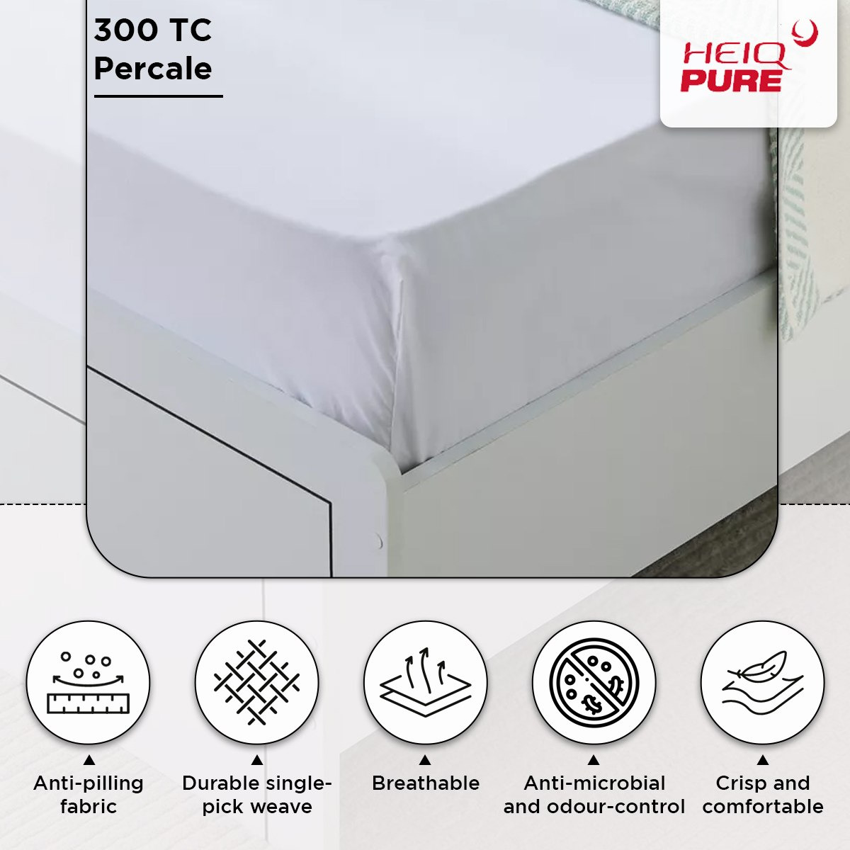 Purely Percale 300 Thread Count 3-Piece Super King Duvet Cover Set - 240x220 cm-hbxhomeware-hbxbedroom-image-4