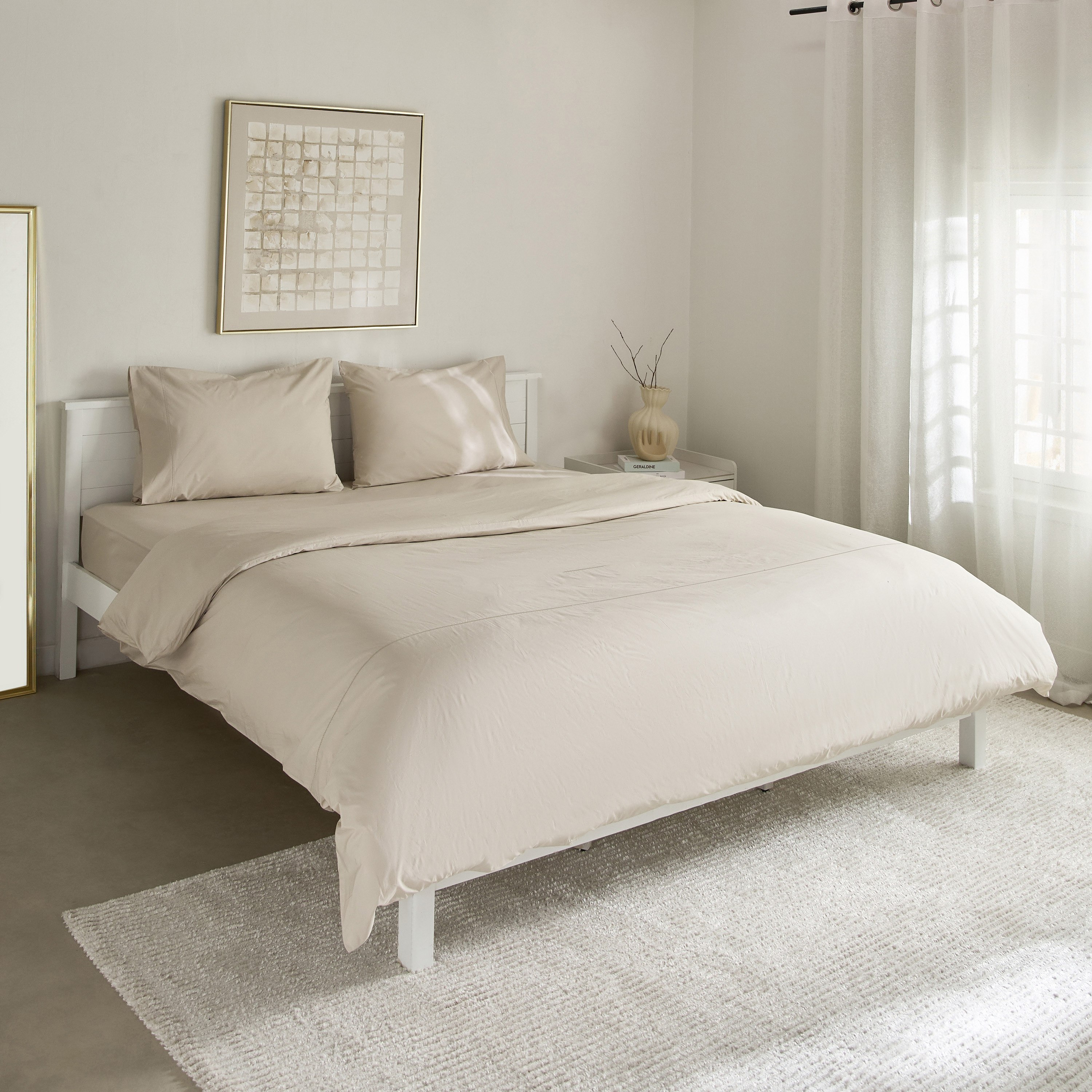 Purely-percale 3-Piece 300TC Percale Queen King Duvet Quilt Cover Set - 220x220 cm-hbxhomeware-hbxbedroom-image-2