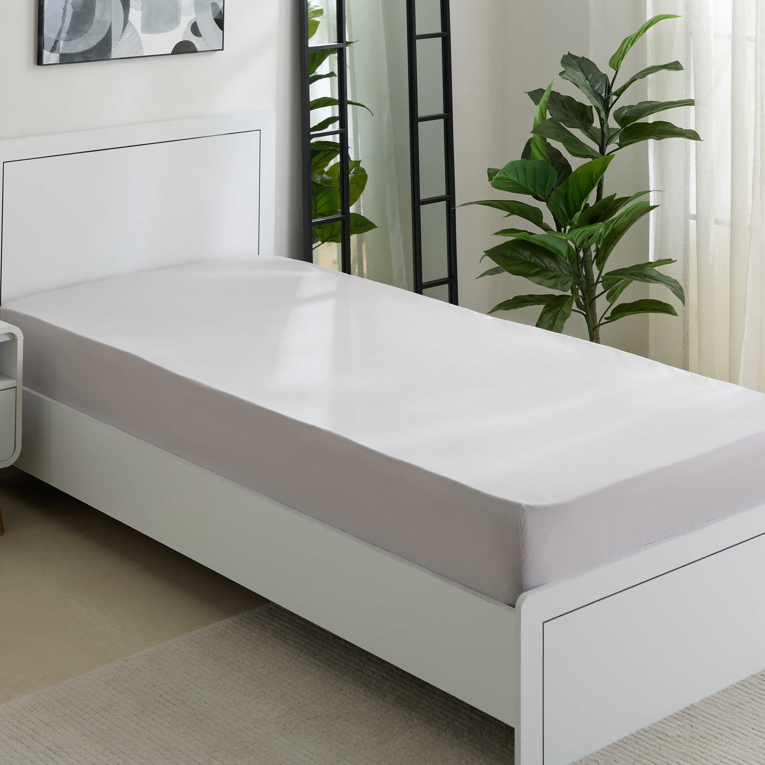 Purely-percale 300TC Single Fitted Sheet - 90x200+36 cm-hbxhomeware-hbxbedroom-image-2