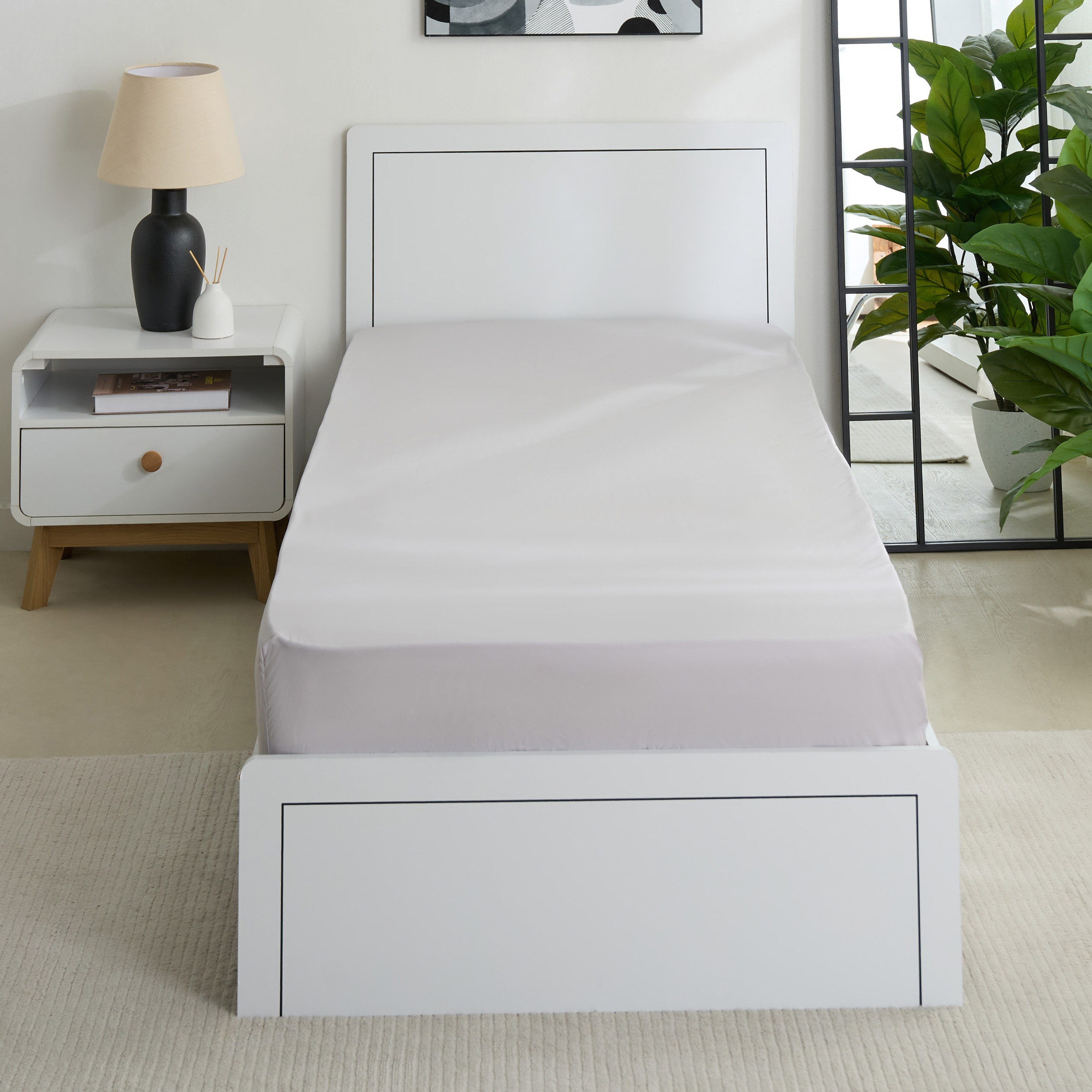 Purely-percale 300TC Single Fitted Sheet - 90x200+36 cm-hbxhomeware-hbxbedroom-image-3