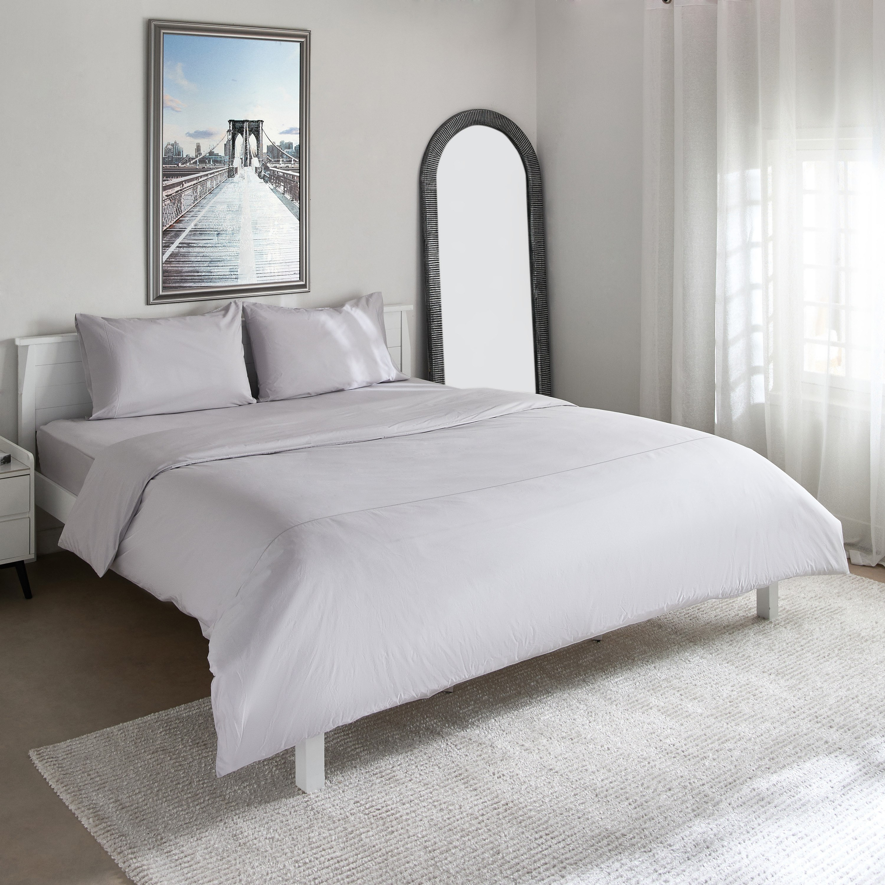 Purely-percale 3-Piece 300TC Percale Queen King Duvet Quilt Cover Set - 220x220 cm-hbxhomeware-hbxbedroom-image-2