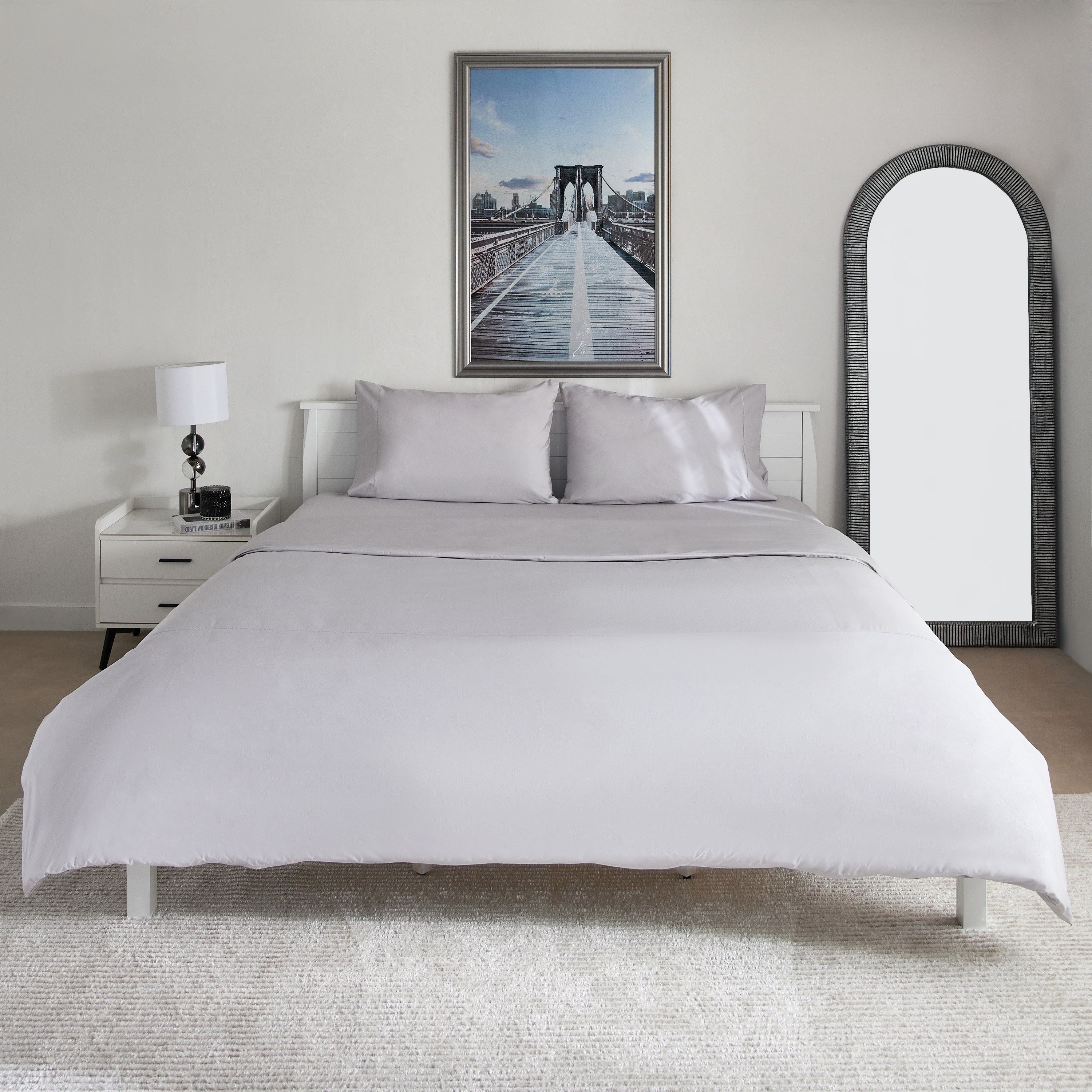 Purely-percale 3-Piece 300TC Percale Queen King Duvet Quilt Cover Set - 220x220 cm-hbxhomeware-hbxbedroom-image-3