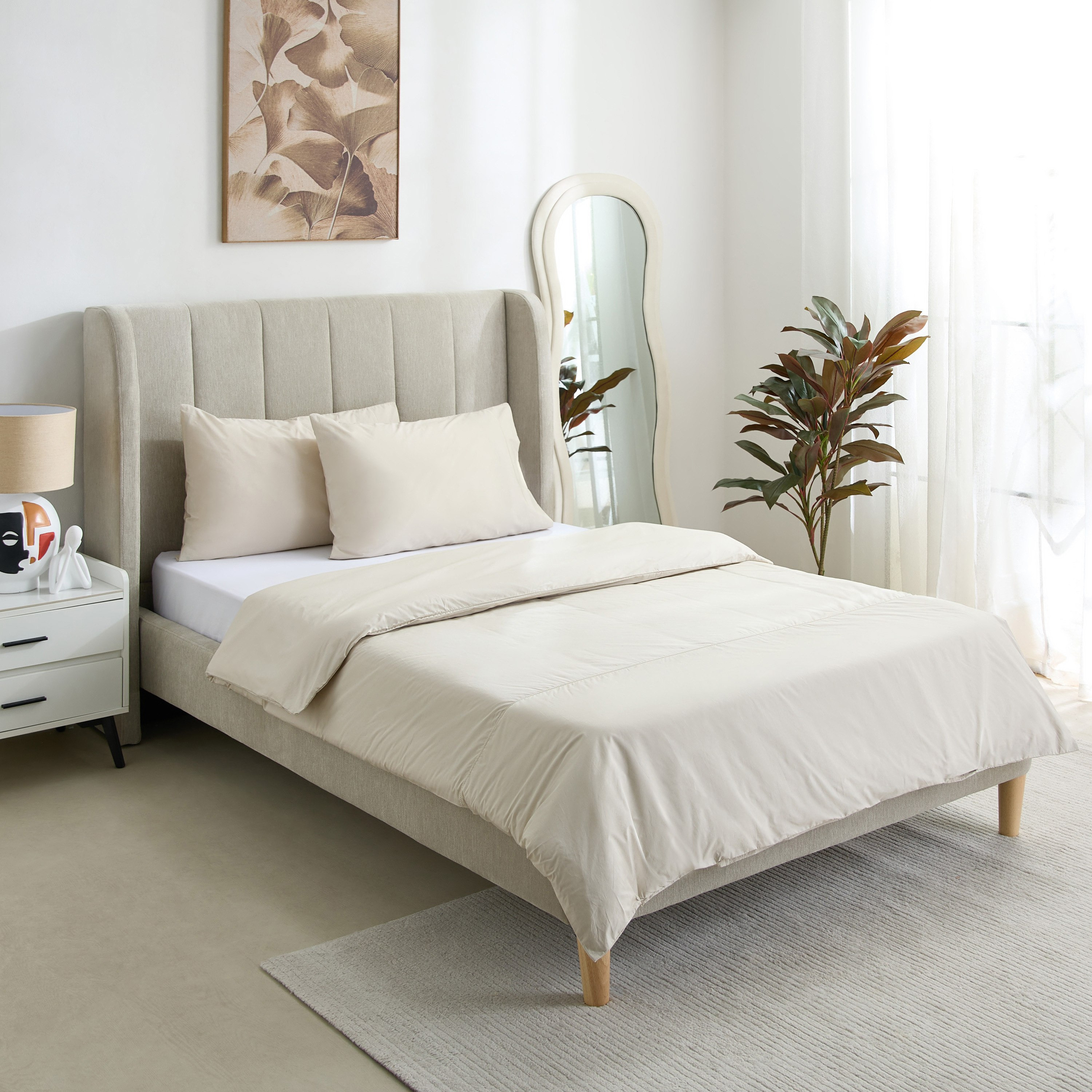 Purely-percale 3-Piece 300TC Percale Twin Duvet Quilt Cover Set - 150x220 cm-hbxhomeware-hbxbedroom-image-2