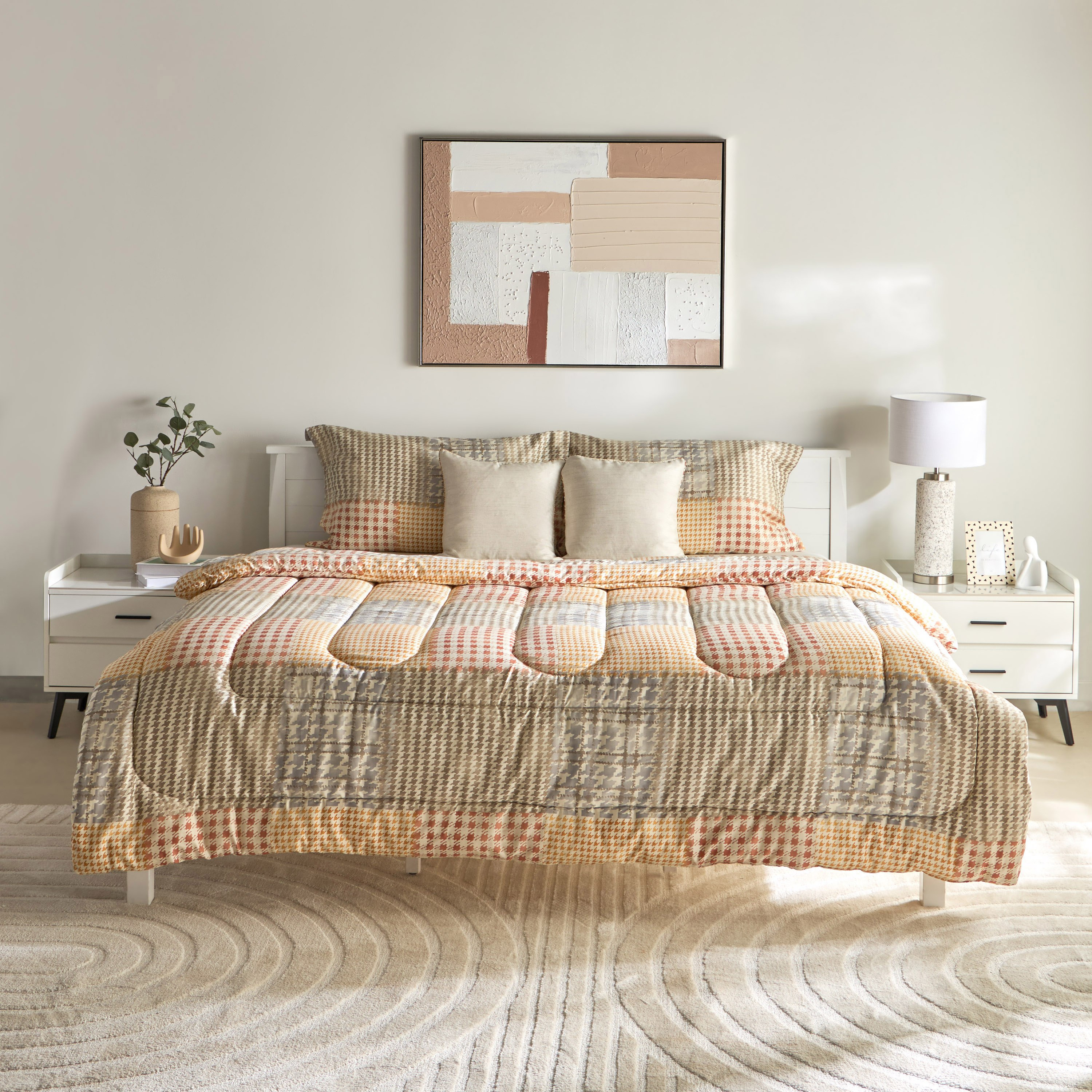 Houston Veilth 5-Piece Cotton Printed Super King Comforter Set - 240x240 cm-hbxhomeware-hbxbedroom-image-3