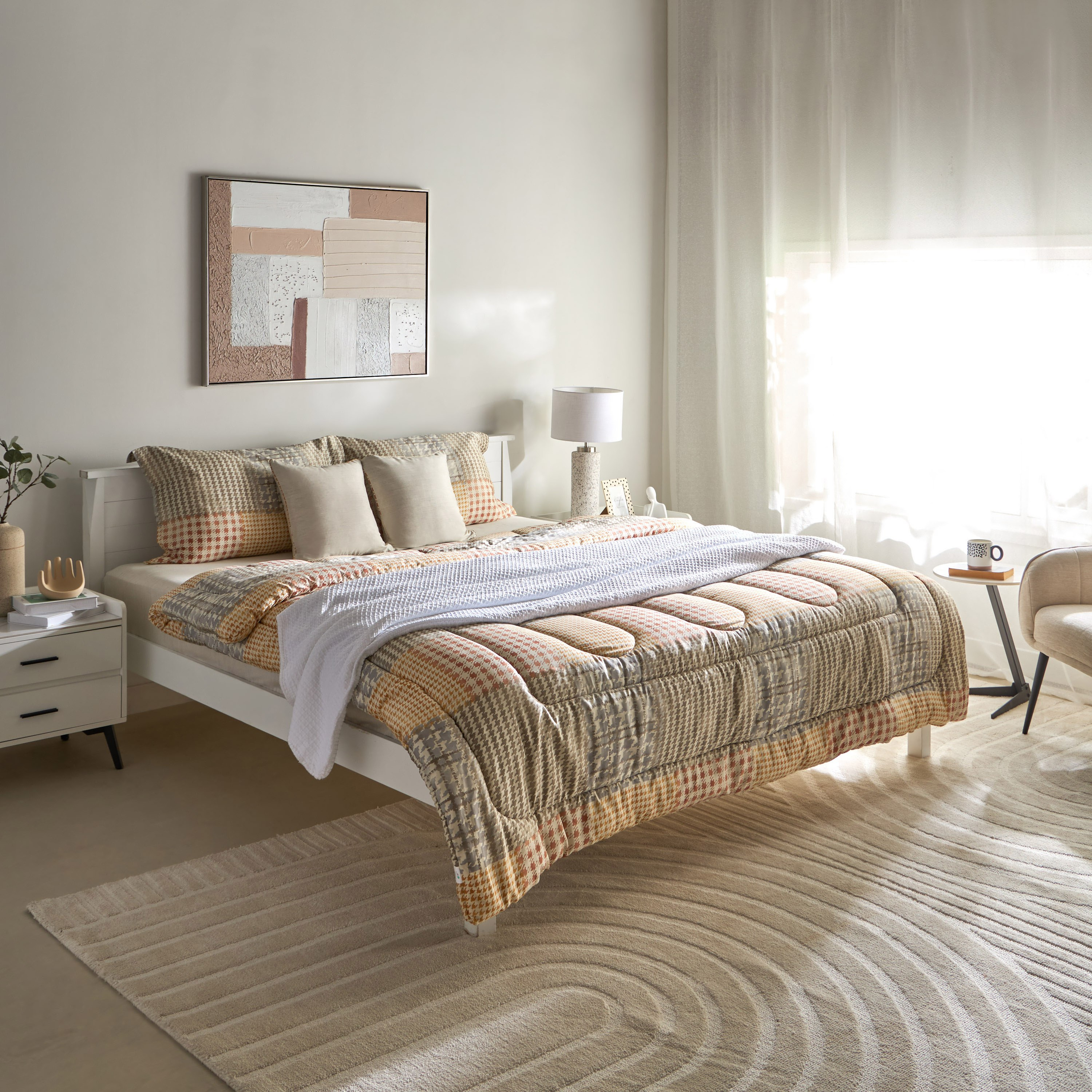 Houston Veilth 5-Piece Cotton Printed Super King Comforter Set - 240x240 cm-hbxhomeware-hbxbedroom-image-8