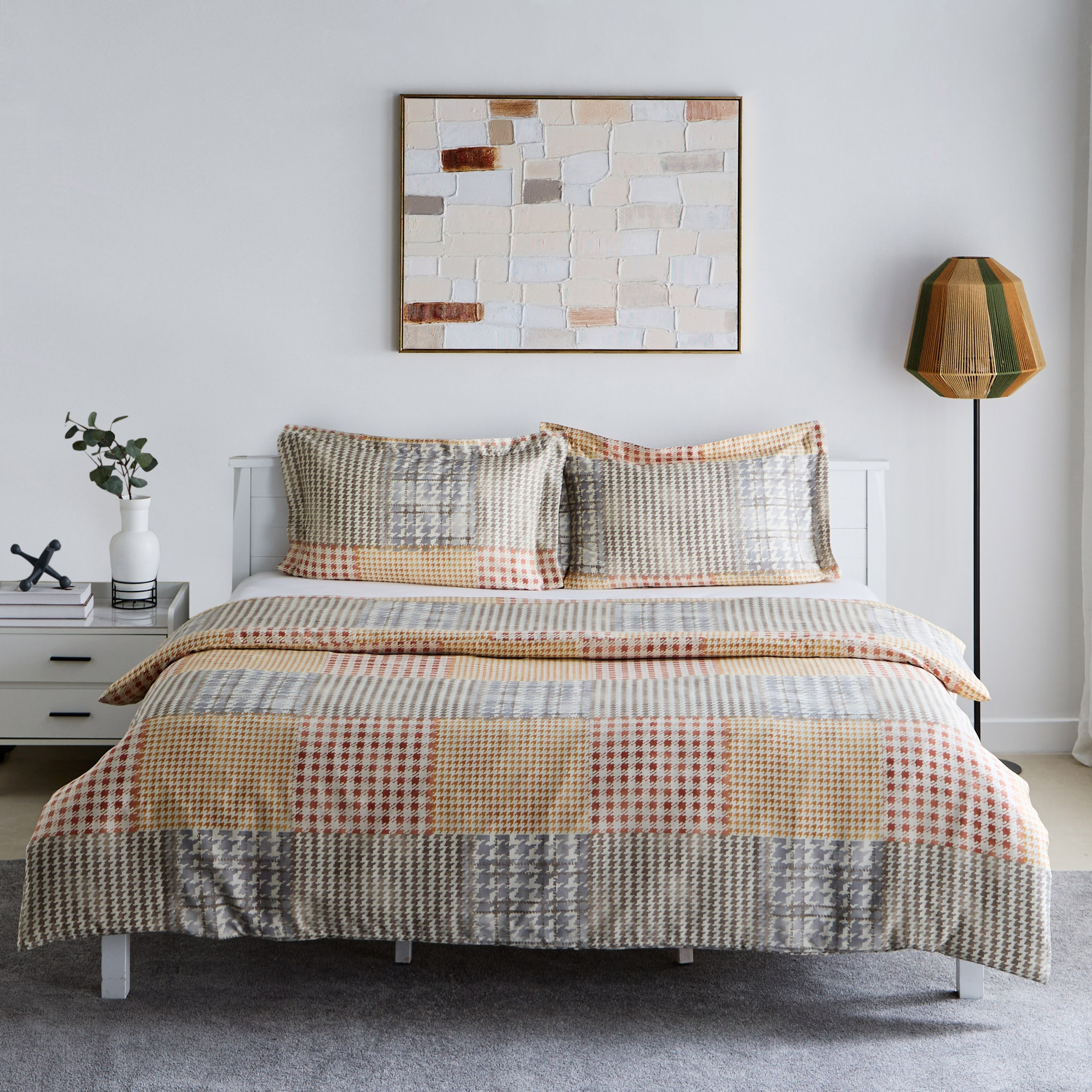 طقم غطاء لحاف مبطّن كينج قطن بطبعات 3 قطع فيلث من هيوستن- 220x220 سم-hbxhomeware-hbxbedroom-image-3