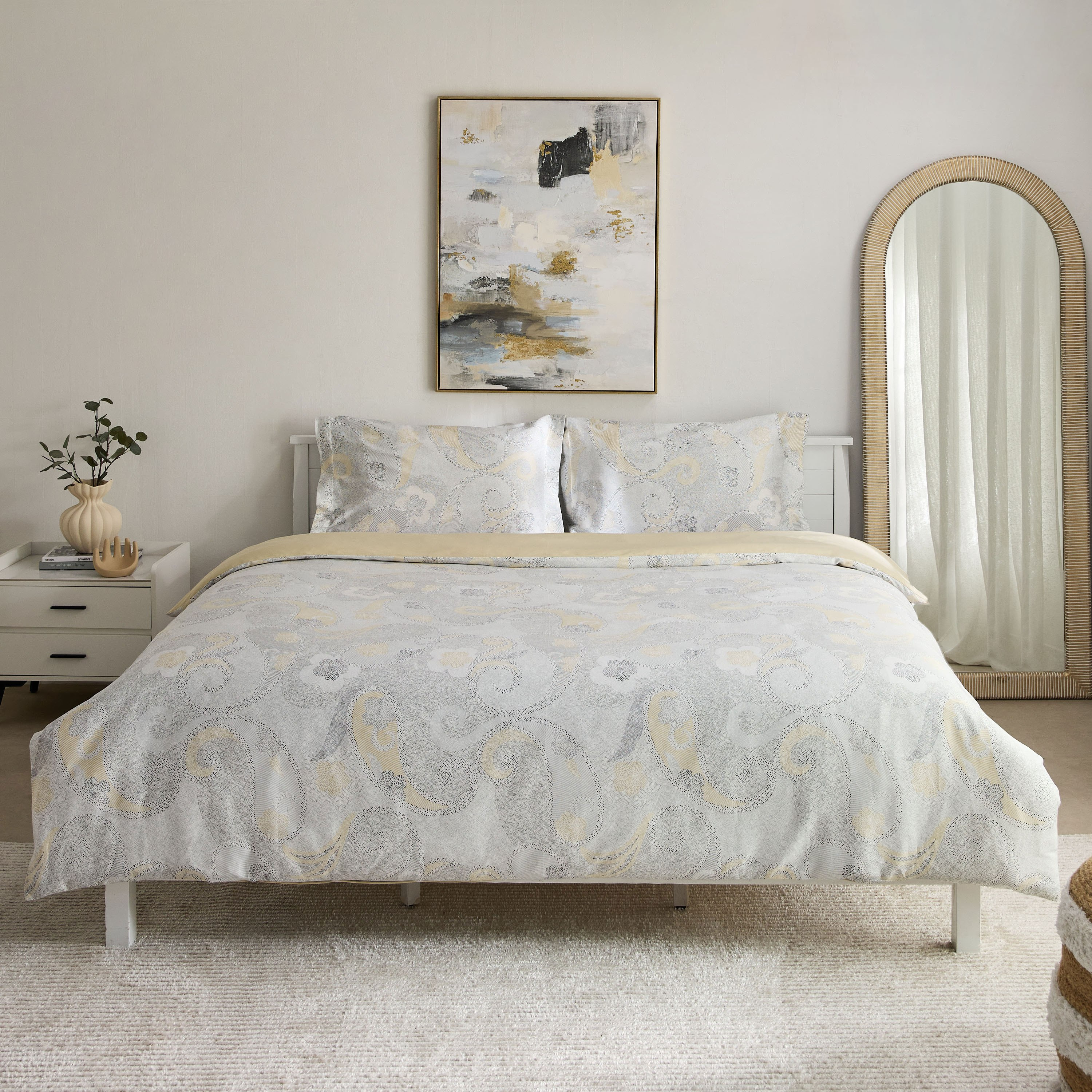 طقم غطاء لحاف مبطّن كينج قطن بطبعات 3 قطع  ديزلي من هيوستن- 220x220 سم-hbxhomeware-hbxbedroom-image-3