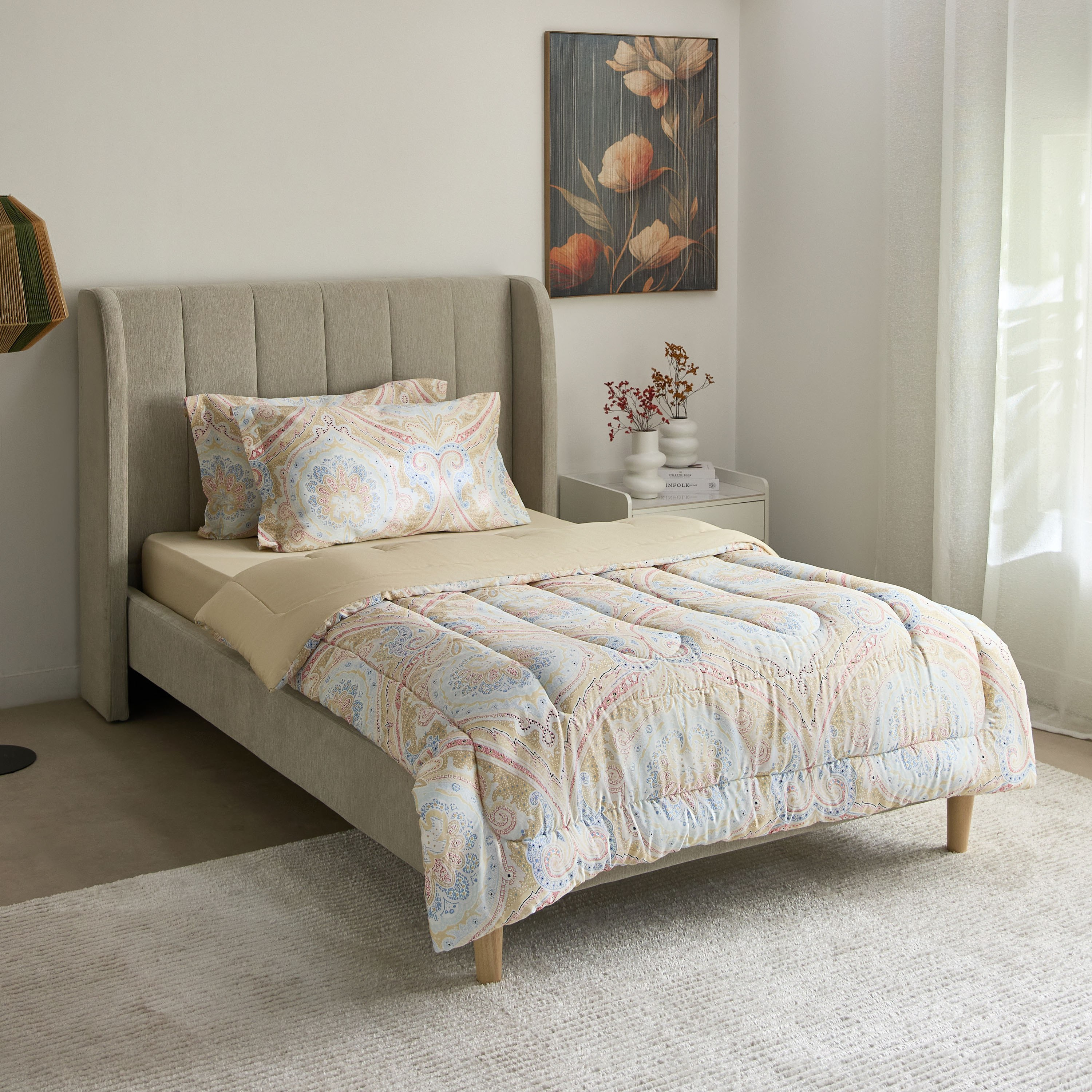 طقم لحاف توين قطن بطبعات 3 قطع إثنو من هيوستن - 160x220 سم-hbxhomeware-hbxbedroom-image-2