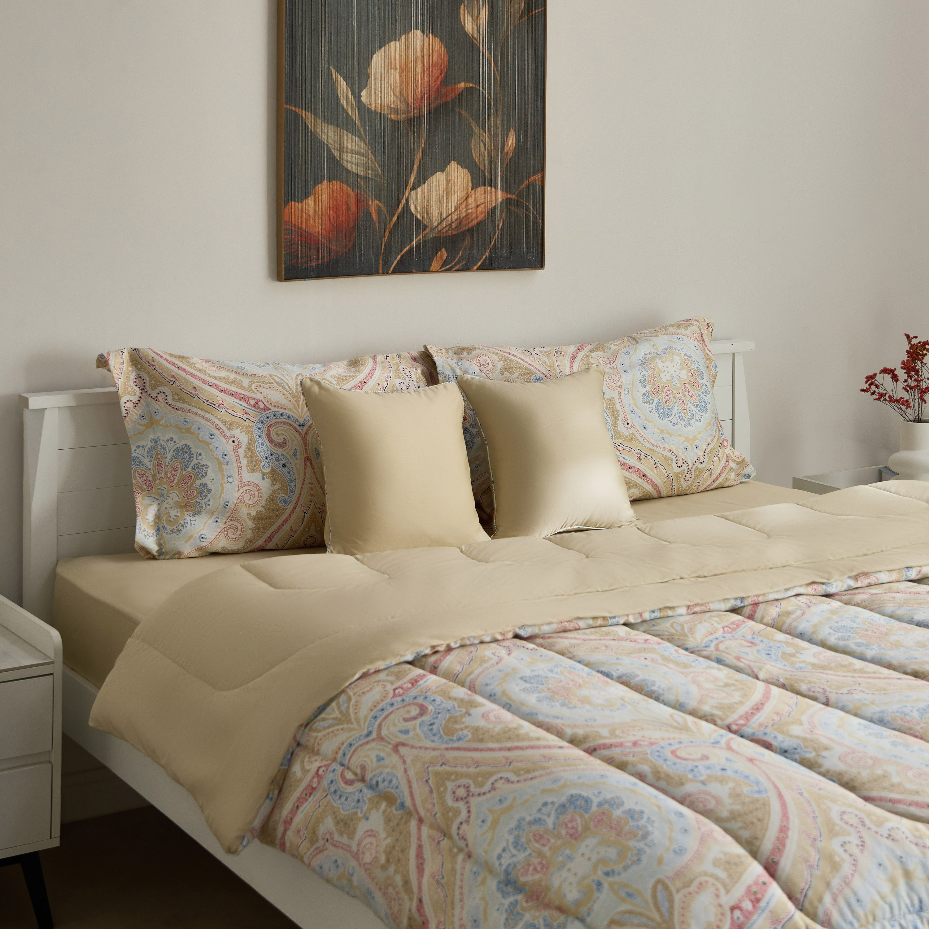 طقم لحاف كينج قطن بطبعات 5 قطع إثنو من هيوستن - 220x240 سم-hbxhomeware-hbxbedroom-image-1