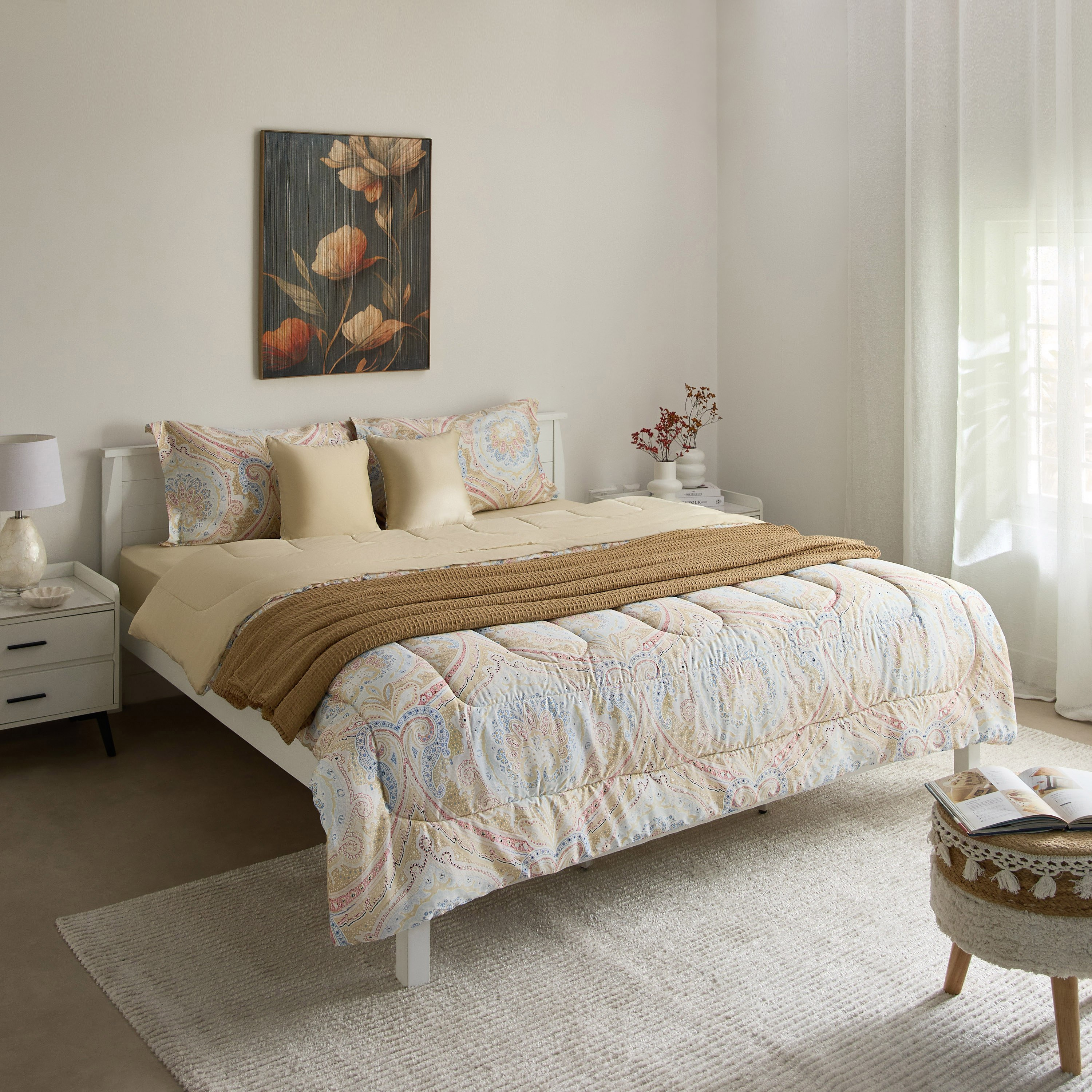 طقم لحاف كينج قطن بطبعات 5 قطع إثنو من هيوستن - 220x240 سم-hbxhomeware-hbxbedroom-image-9