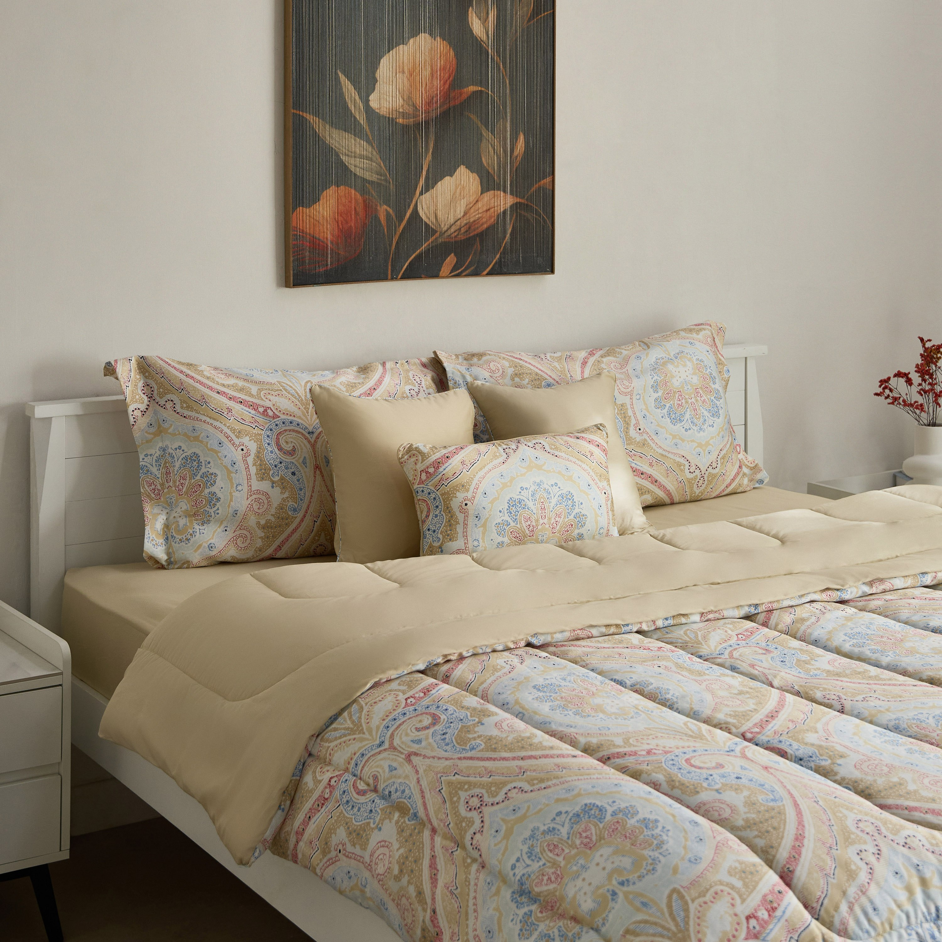 Houston Ethno 7-Piece BIAB Cotton King Comforter Set - 220x240 cm-hbxhomeware-hbxbedroom-image-1