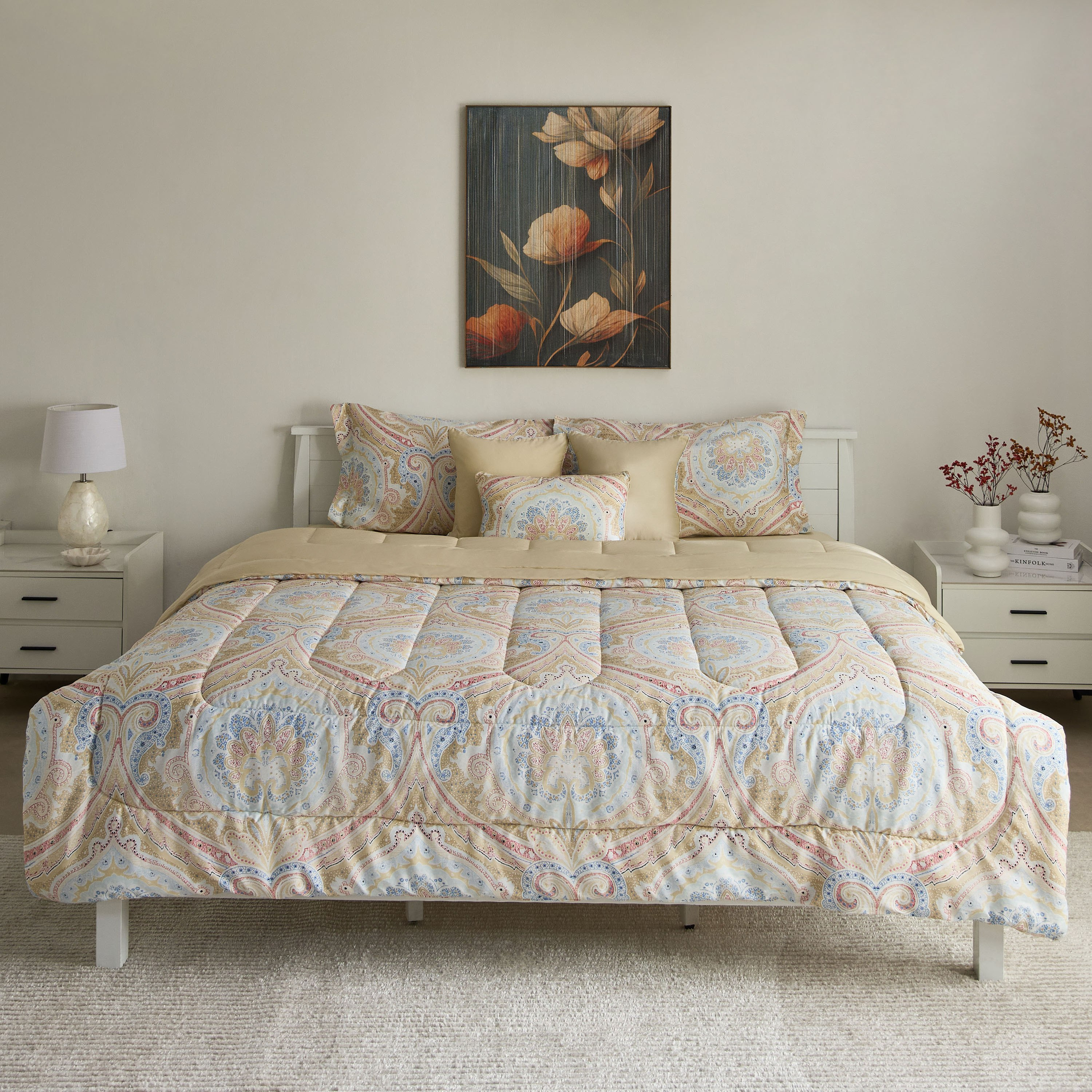 Houston Ethno 7-Piece BIAB Cotton King Comforter Set - 220x240 cm-hbxhomeware-hbxbedroom-image-3