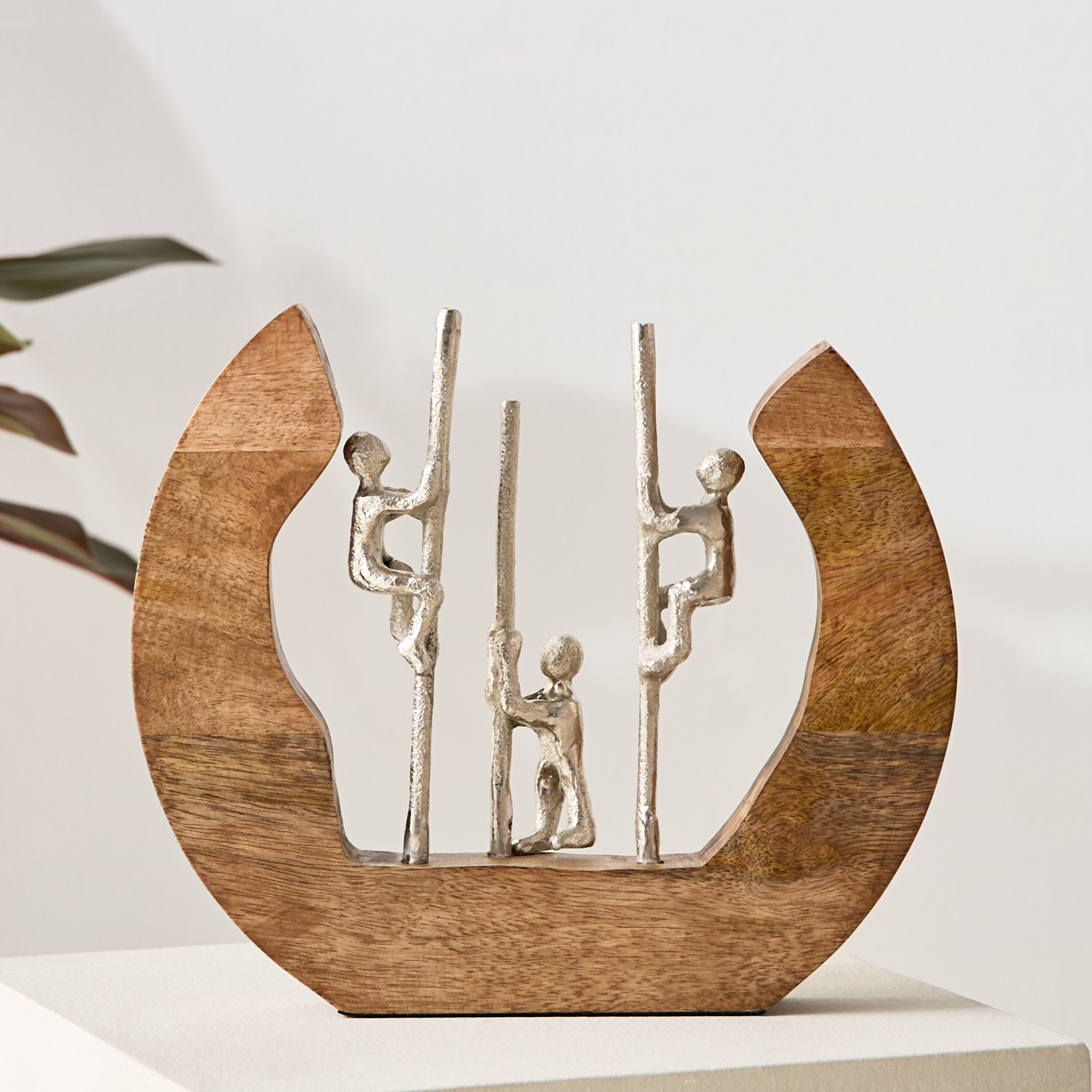 Odin Aluminium Sculpture on Pole with Wooden Base - 22x4x22 cm-hbxhomeware-homedecor-figurinesandornaments-image-2