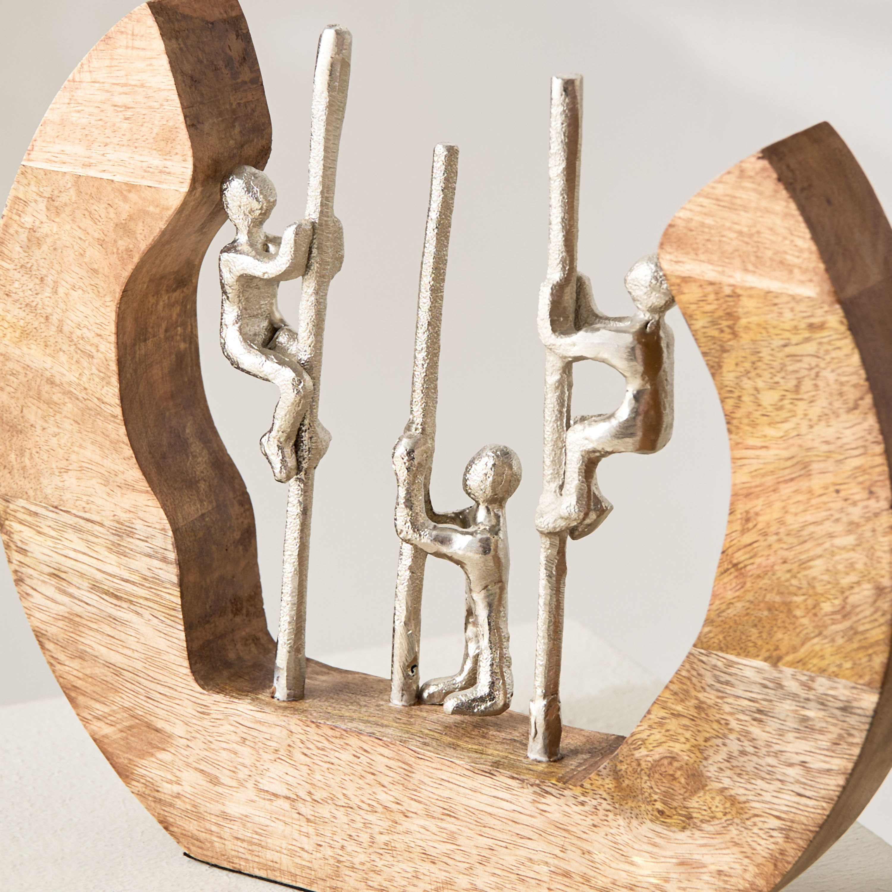 Odin Aluminium Sculpture on Pole with Wooden Base - 22x4x22 cm-hbxhomeware-homedecor-figurinesandornaments-image-3