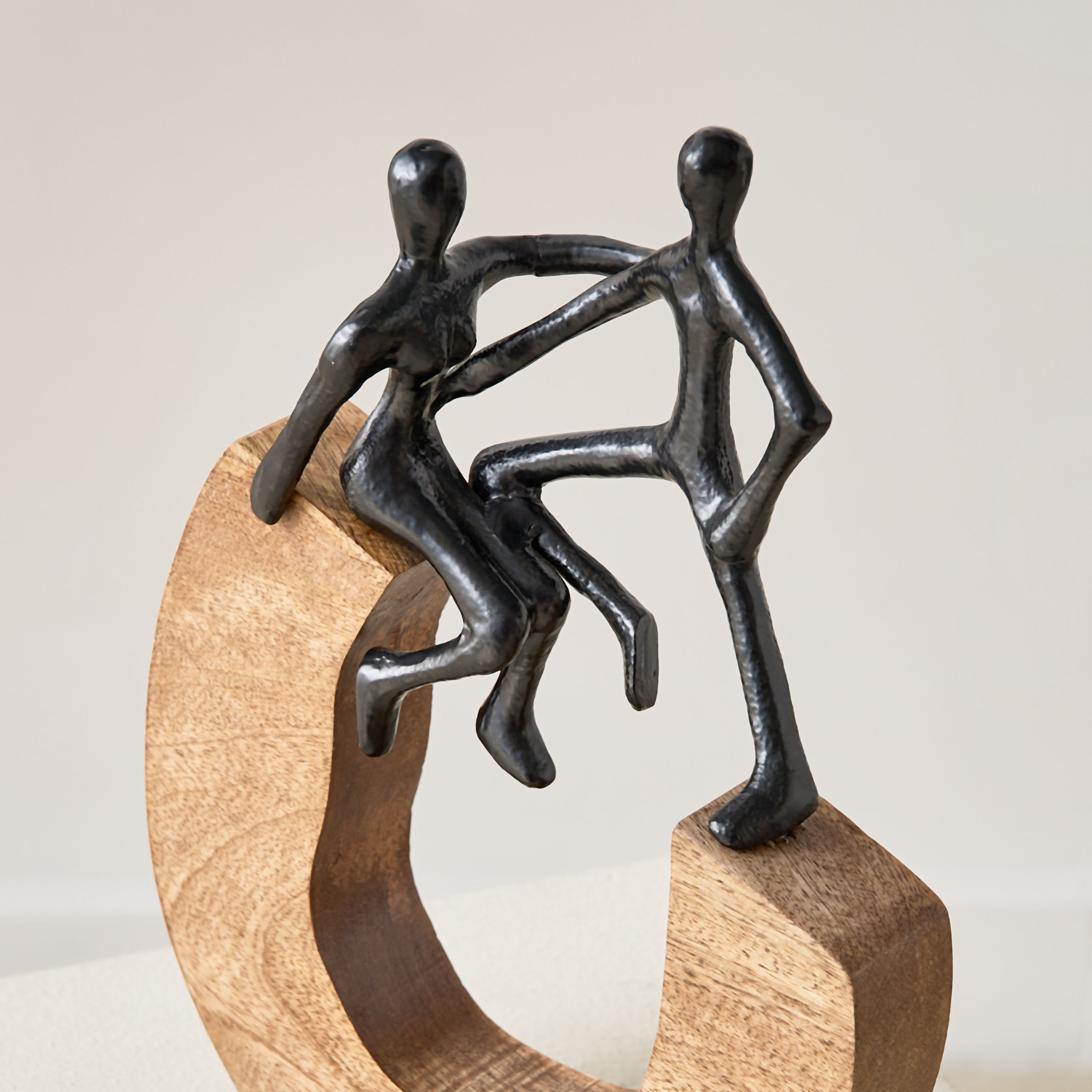 Odin Aluminium Sculpture Pair with Wooden Base - 22x4x27 cm-hbxhomeware-homedecor-figurinesandornaments-image-3