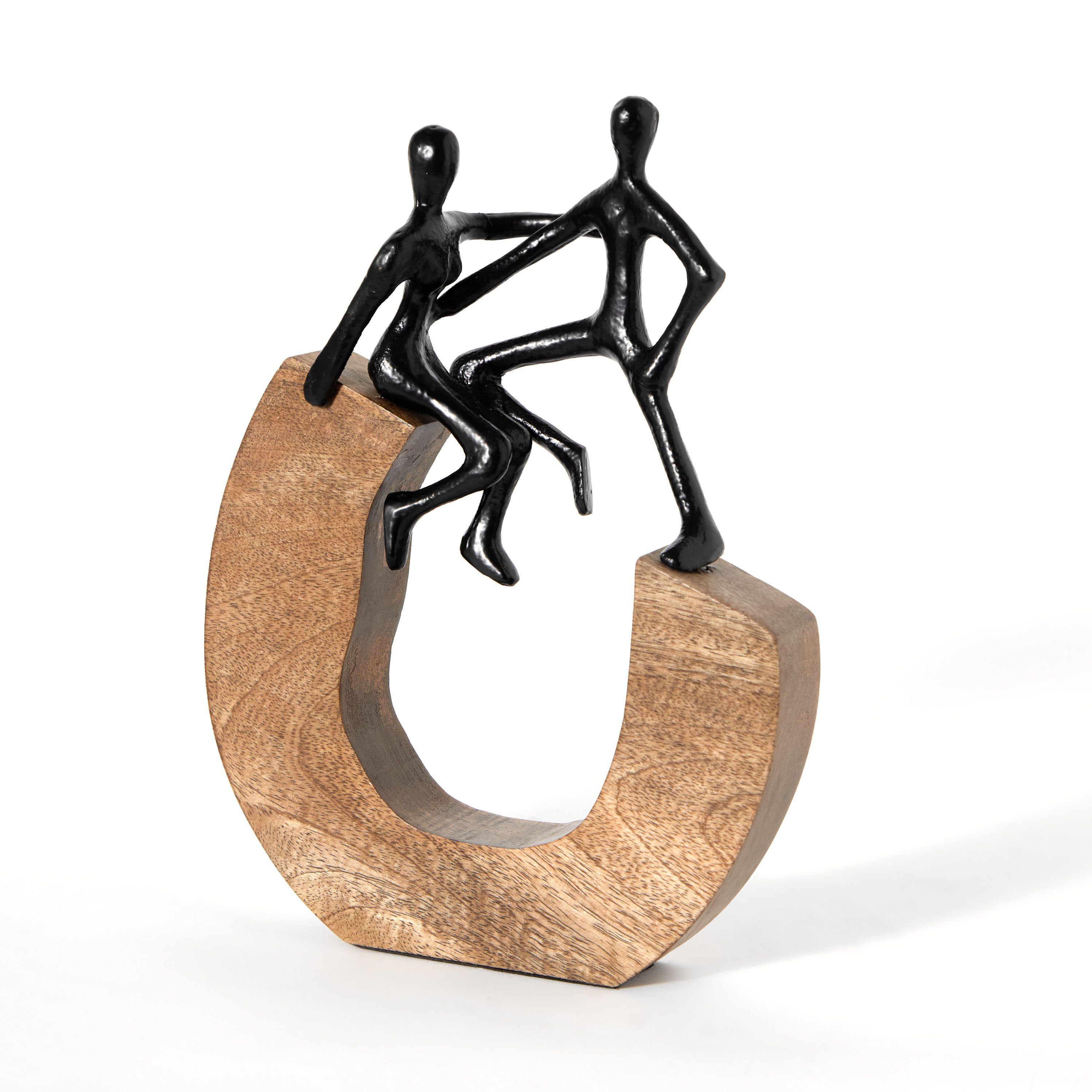 Odin Aluminium Sculpture Pair with Wooden Base - 22x4x27 cm-hbxhomeware-homedecor-figurinesandornaments-image-5