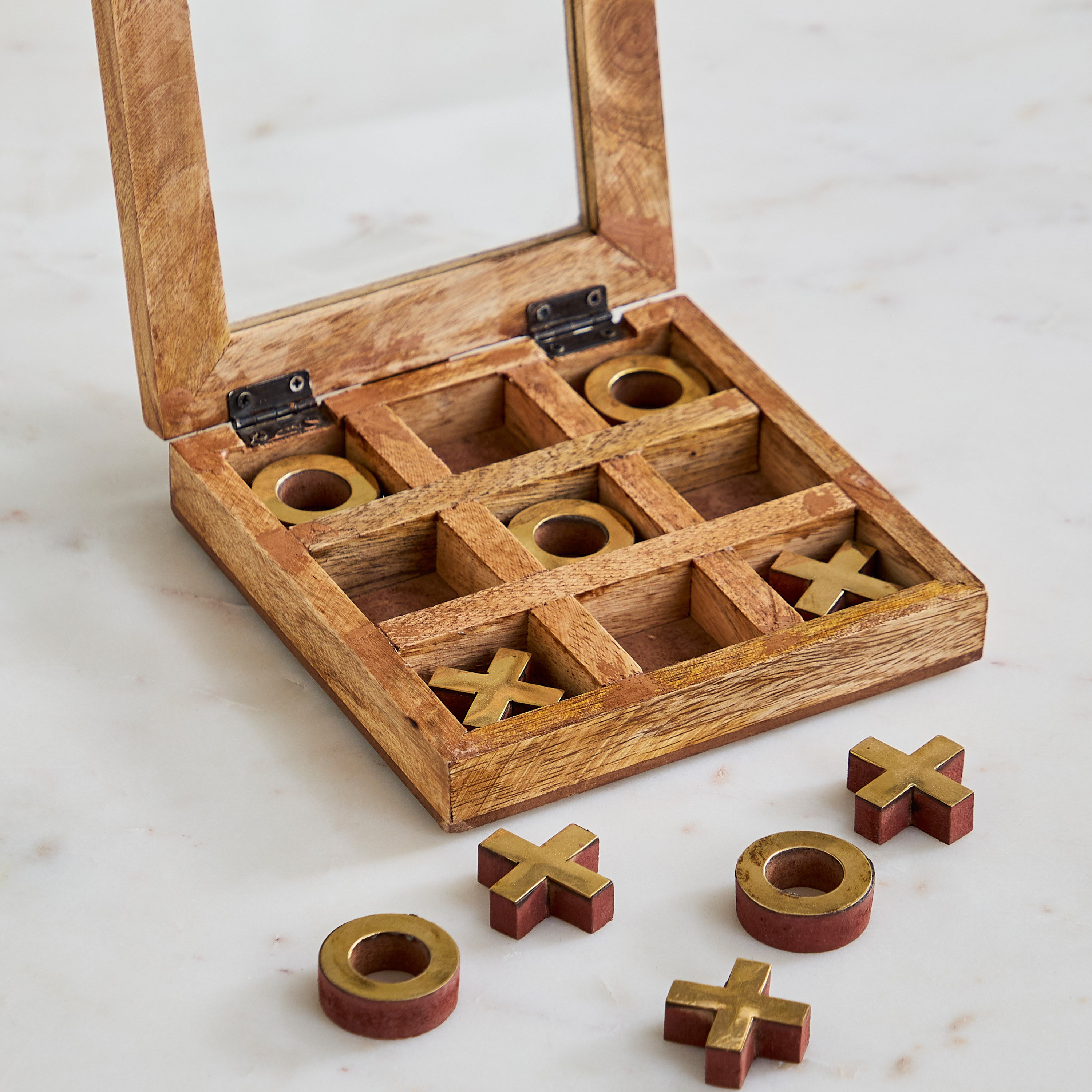 Odin Wooden Cross and Nut Gaming Set with Glass - 15x15x5 cm-hbxhomeware-homedecor-figurinesandornaments-image-2