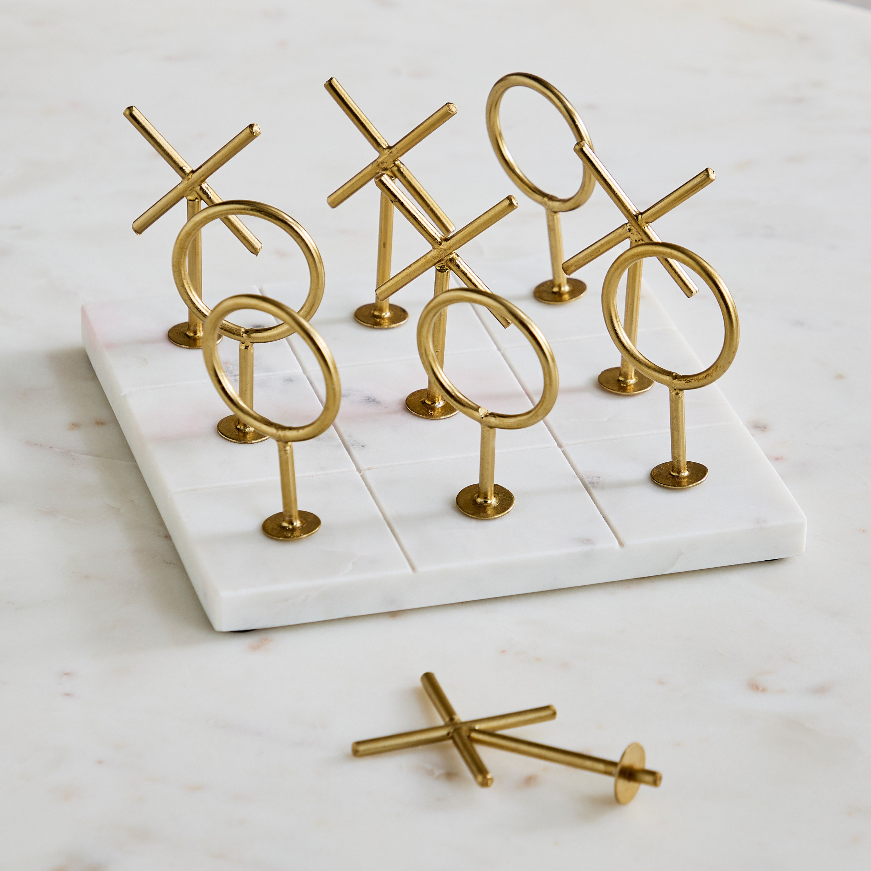 Odin Metal Cross and Knot Game Accent with Marble Base - 19x7.5x5 cm-hbxhomeware-homedecor-figurinesandornaments-image-1