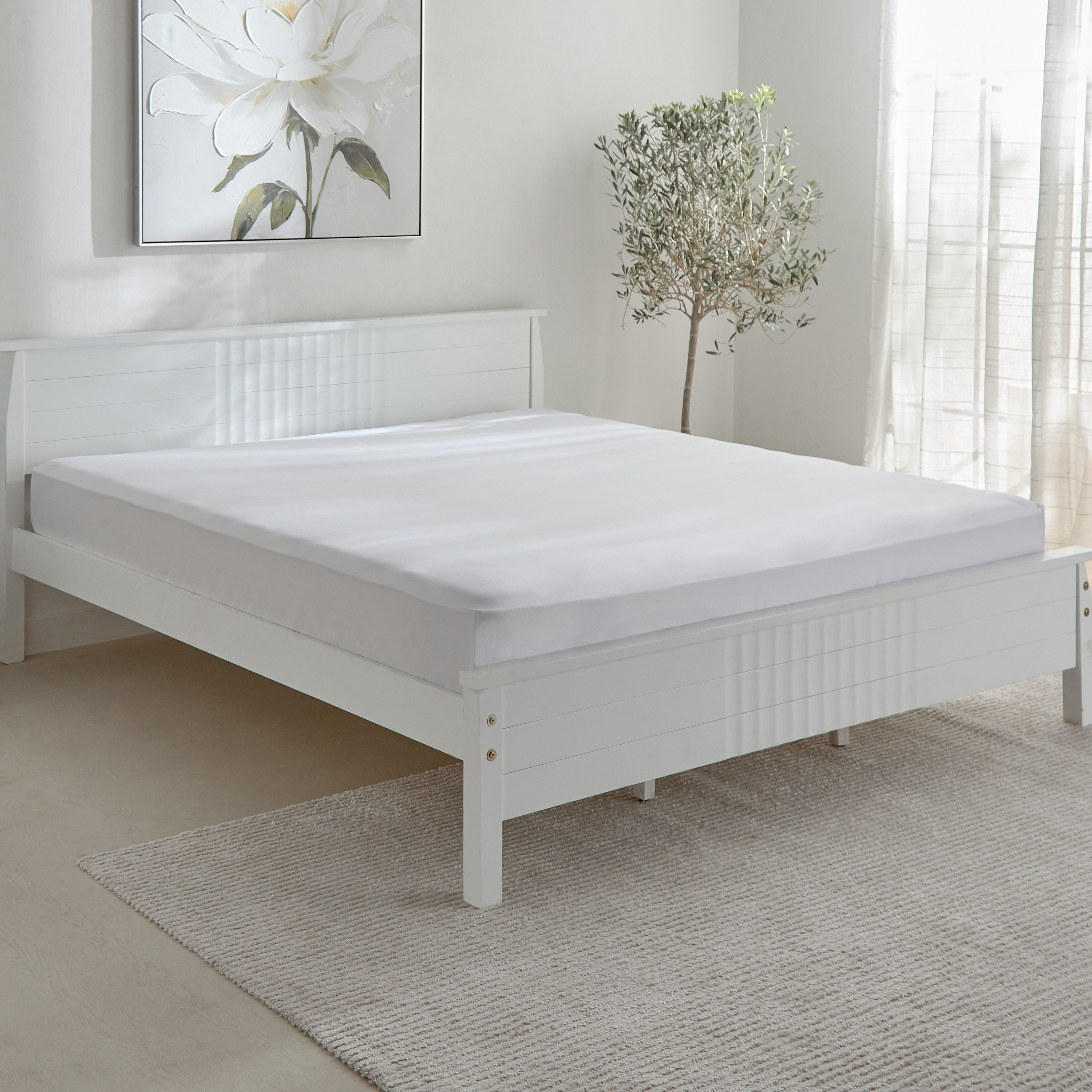Opulent Luxe Cotton Solid Super King Fitted Sheet - 200x200+40 cm-hbxhomeware-hbxbedroom-image-1
