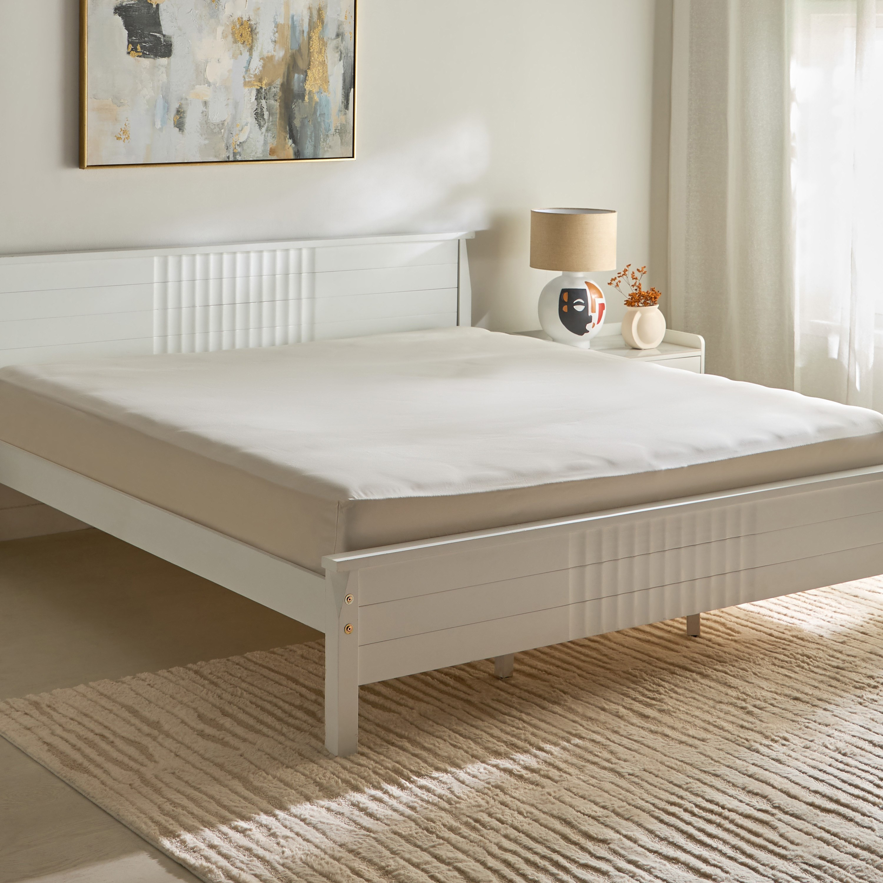 شرشف مطاطي كينج سادة من القطن عدد خيوط 400 من أوبولينت لوكس - 180x200+40 سم-hbxhomeware-hbxbedroom-image-2