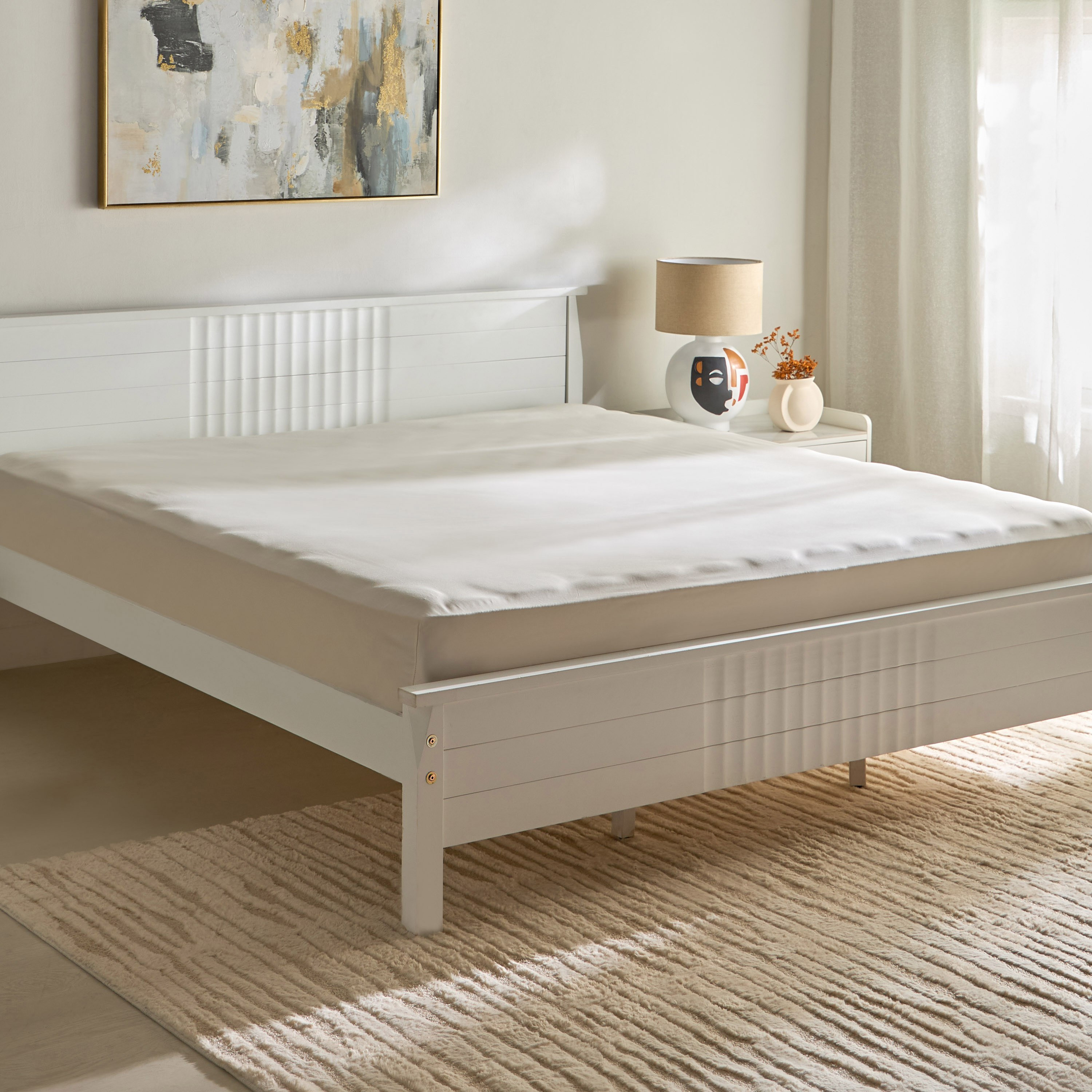شرشف مطاطي سوبر كينج سادة من القطن عدد خيوط 400 من أوبولينت لوكس - 200x200+40 سم-hbxhomeware-hbxbedroom-image-2