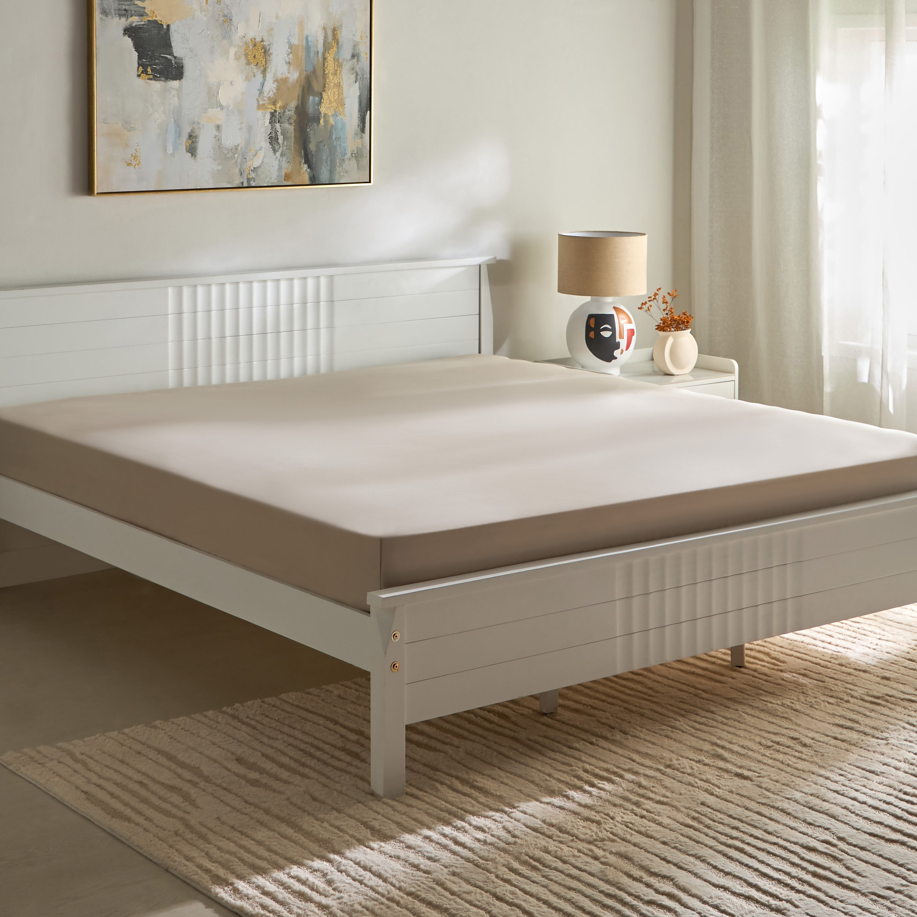 Opulent Luxe 400TC Cotton Solid Super King Fitted Sheet - 200x200+40 cm-hbxhomeware-hbxbedroom-image-2