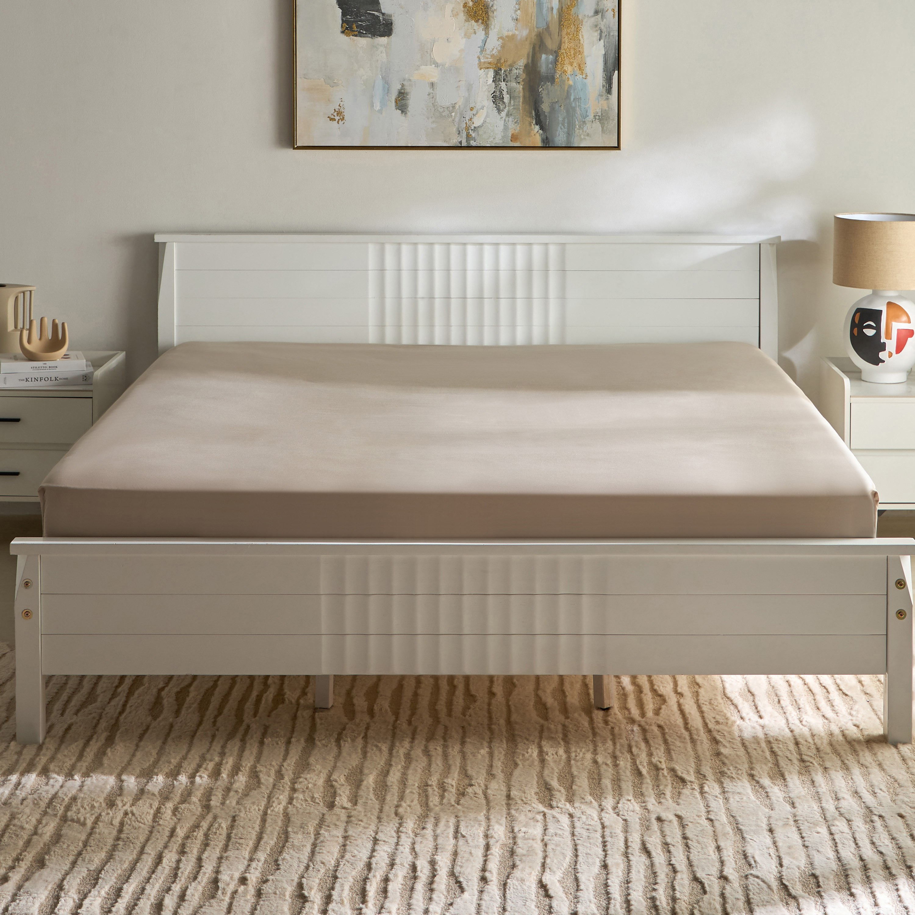 Opulent Luxe 400TC Cotton Solid Super King Fitted Sheet - 200x200+40 cm-hbxhomeware-hbxbedroom-image-3