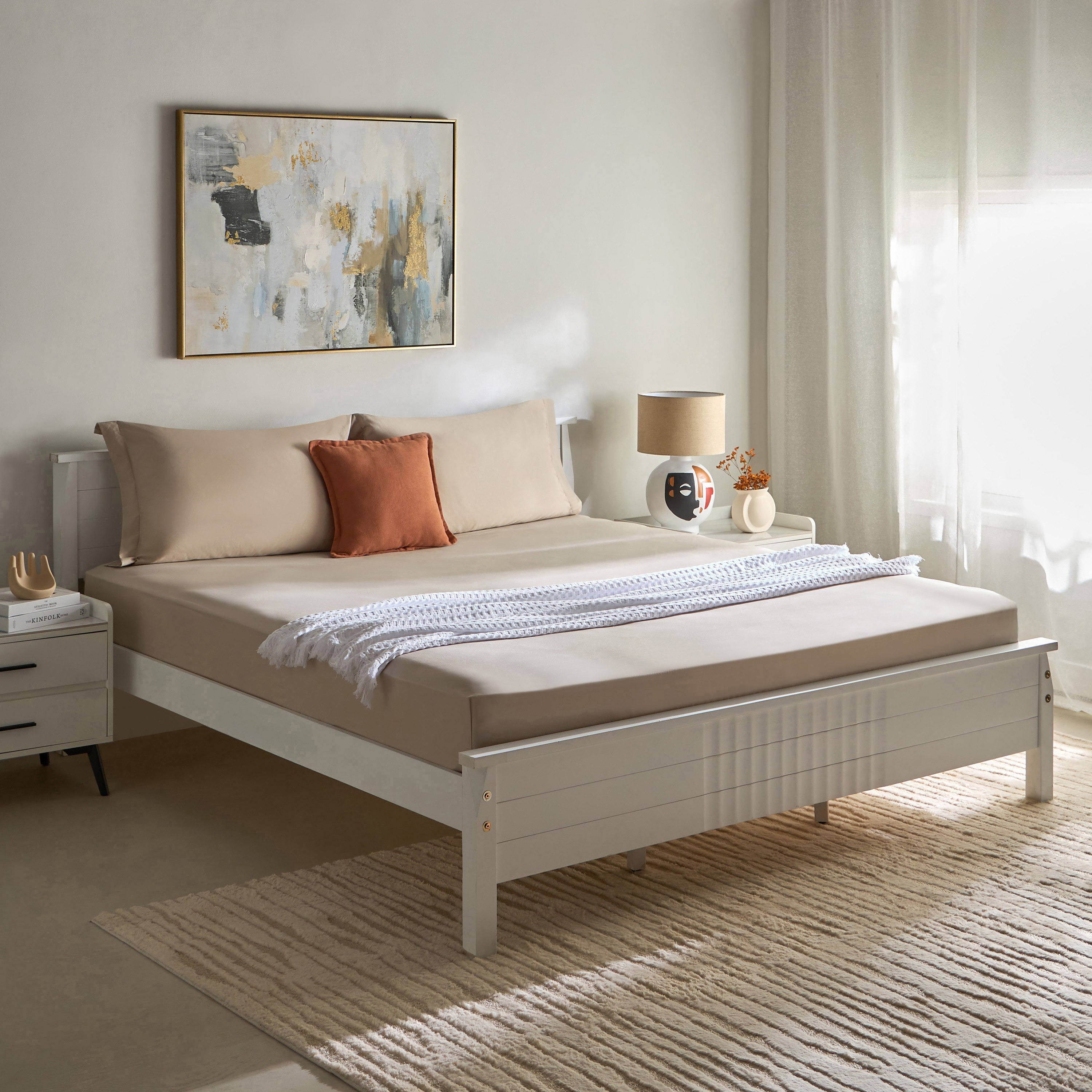 Opulent Luxe 400TC Cotton Solid Super King Fitted Sheet - 200x200+40 cm-hbxhomeware-hbxbedroom-image-9