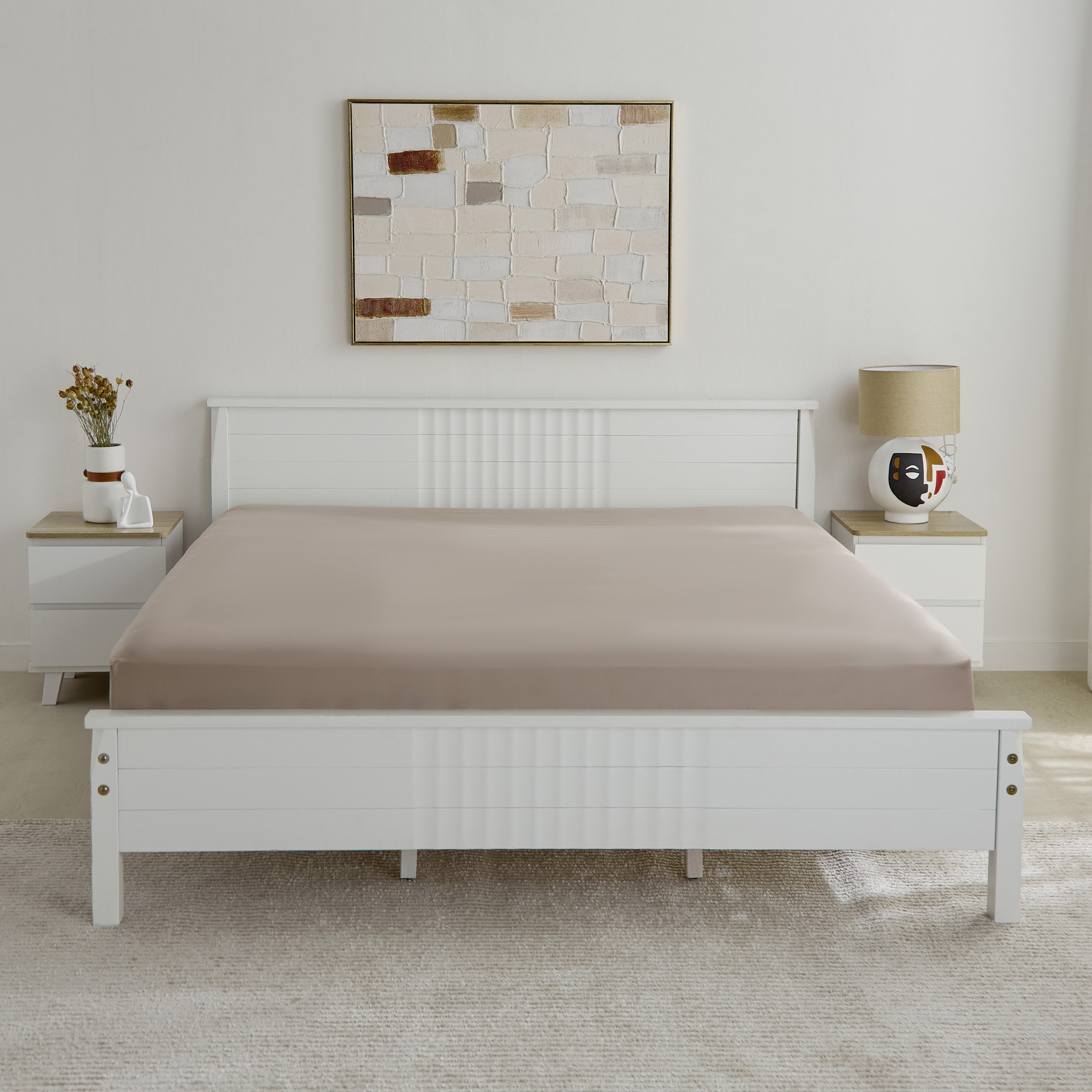 شرشف مطاطي كينج قطن سادة من أوبولينت لوكس - 180x200+40 سم-hbxhomeware-hbxbedroom-image-2