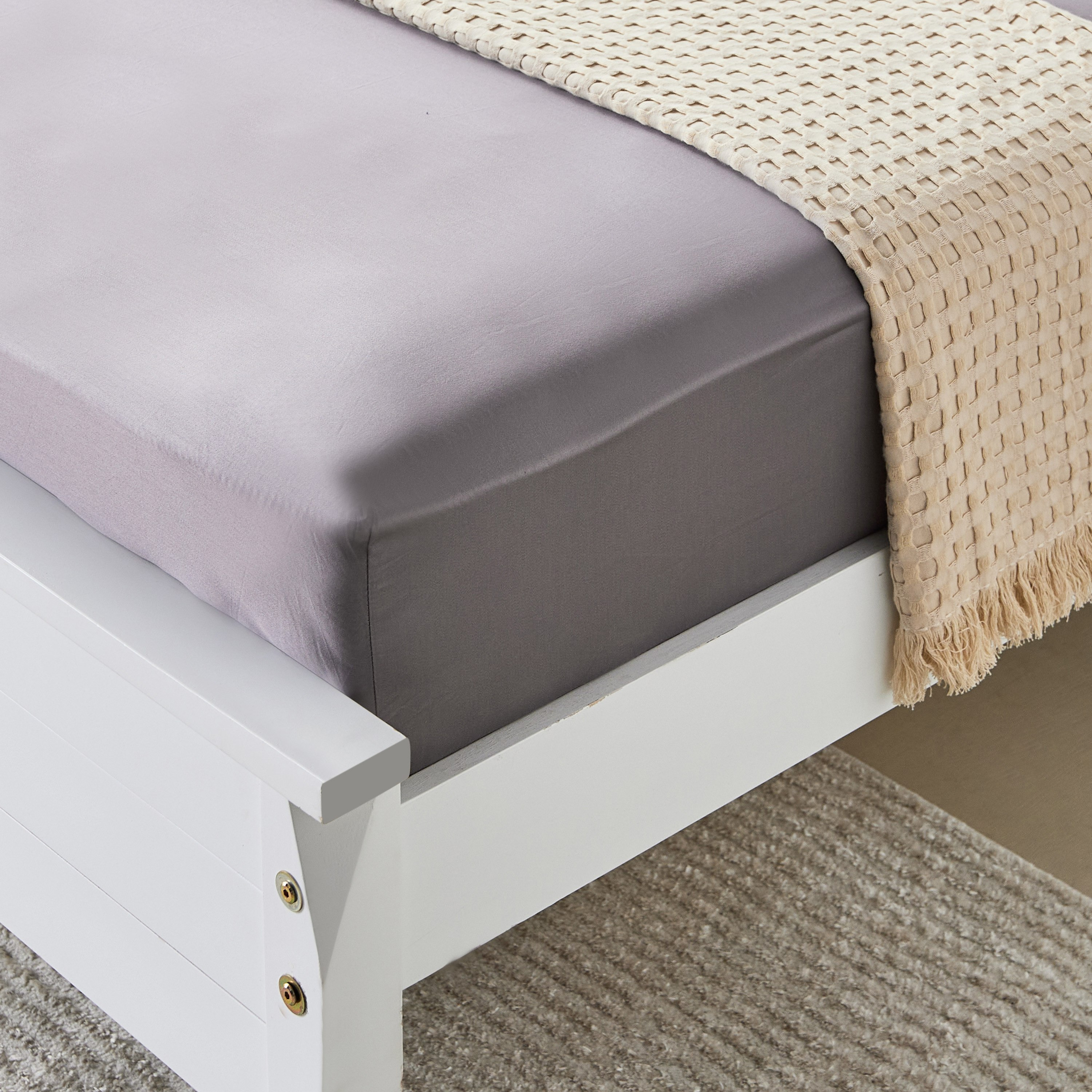 Opulent Luxe Cotton Solid Super King Fitted Sheet - 200x200+40 cm-hbxhomeware-hbxbedroom-image-1