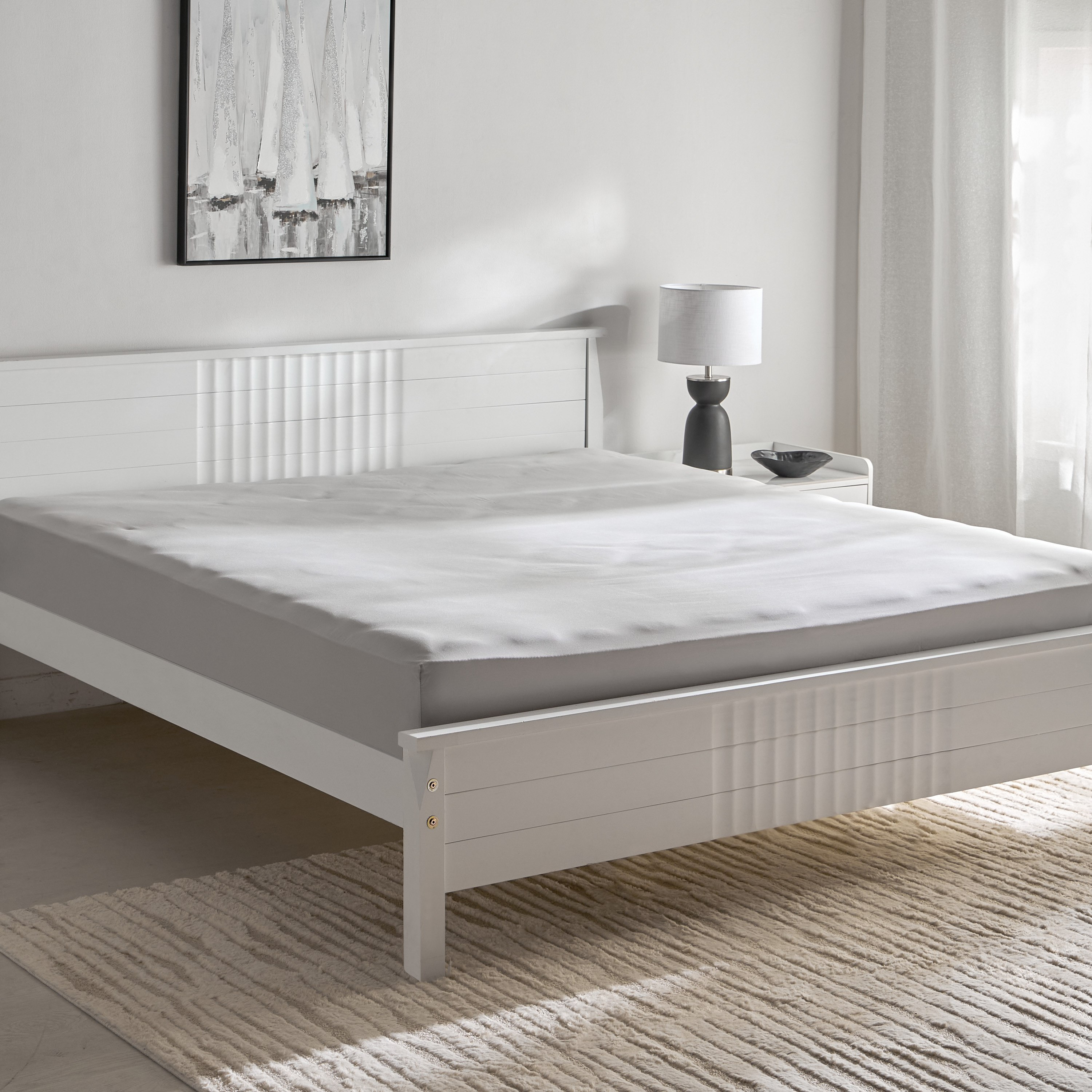 شرشف مطاطي كينج سادة من القطن عدد خيوط 400 من أوبولينت لوكس - 180x200+40 سم-hbxhomeware-hbxbedroom-image-2