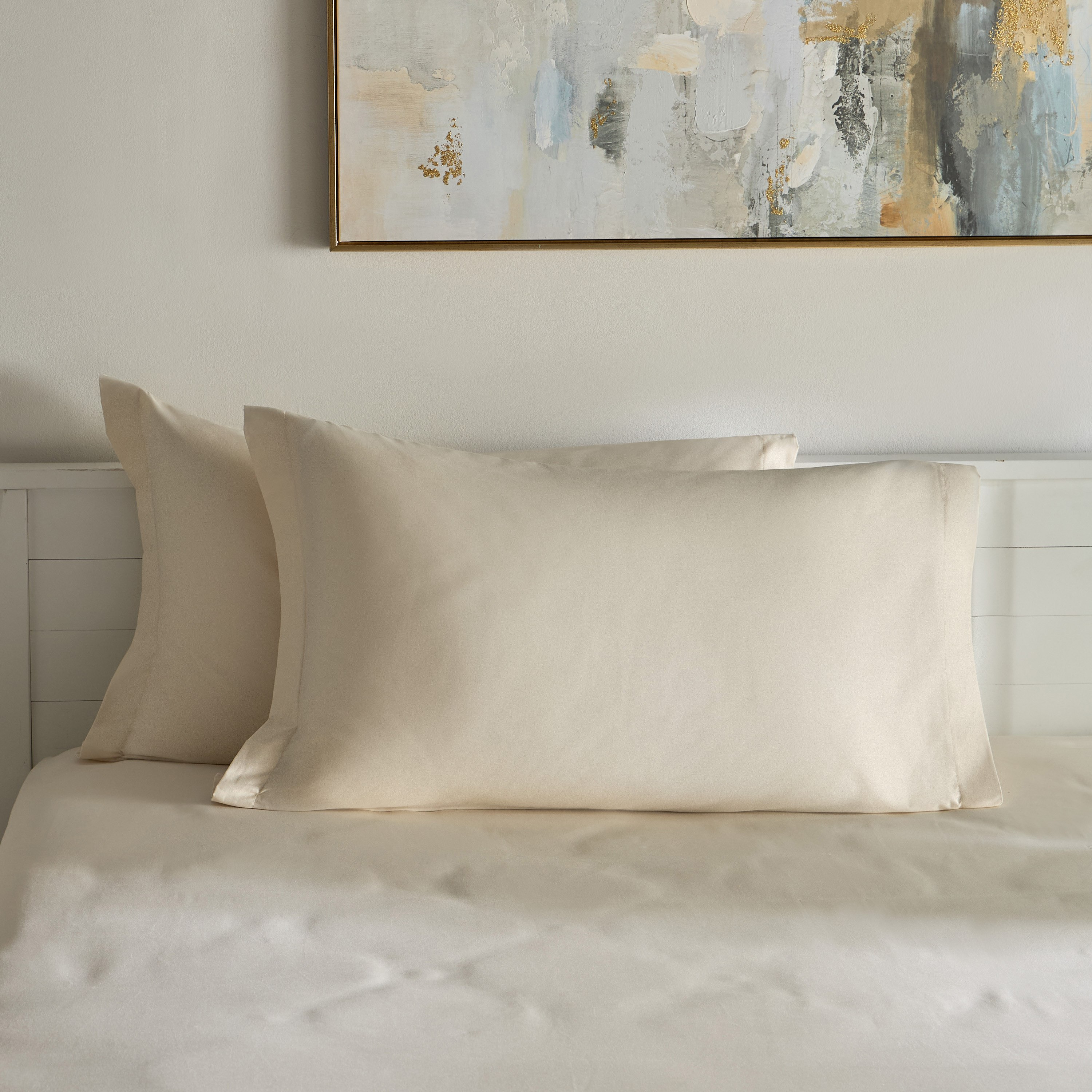 طقم غطاء وسادة من قطعتين سادة من القطن عدد خيوط 400 من أوبولينت لوكس - 50x75+5سم-hbxhomeware-hbxbedroom-image-2