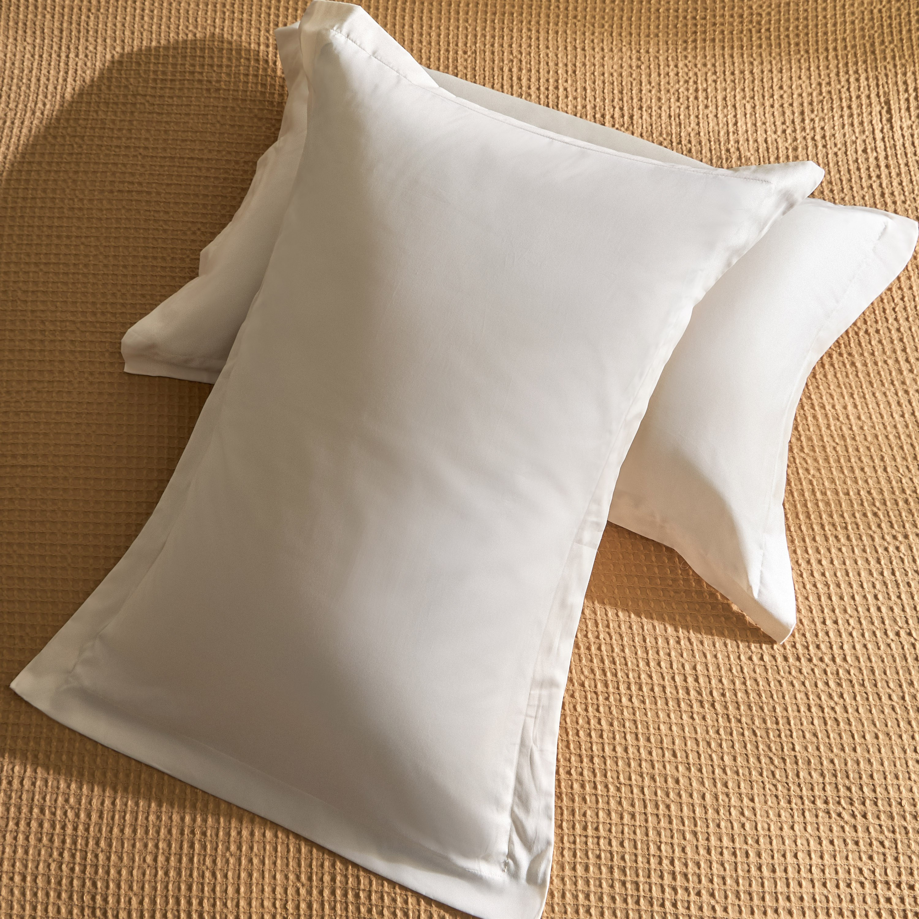 طقم غطاء وسادة من قطعتين سادة من القطن عدد خيوط 400 من أوبولينت لوكس - 50x75+5سم-hbxhomeware-hbxbedroom-image-5