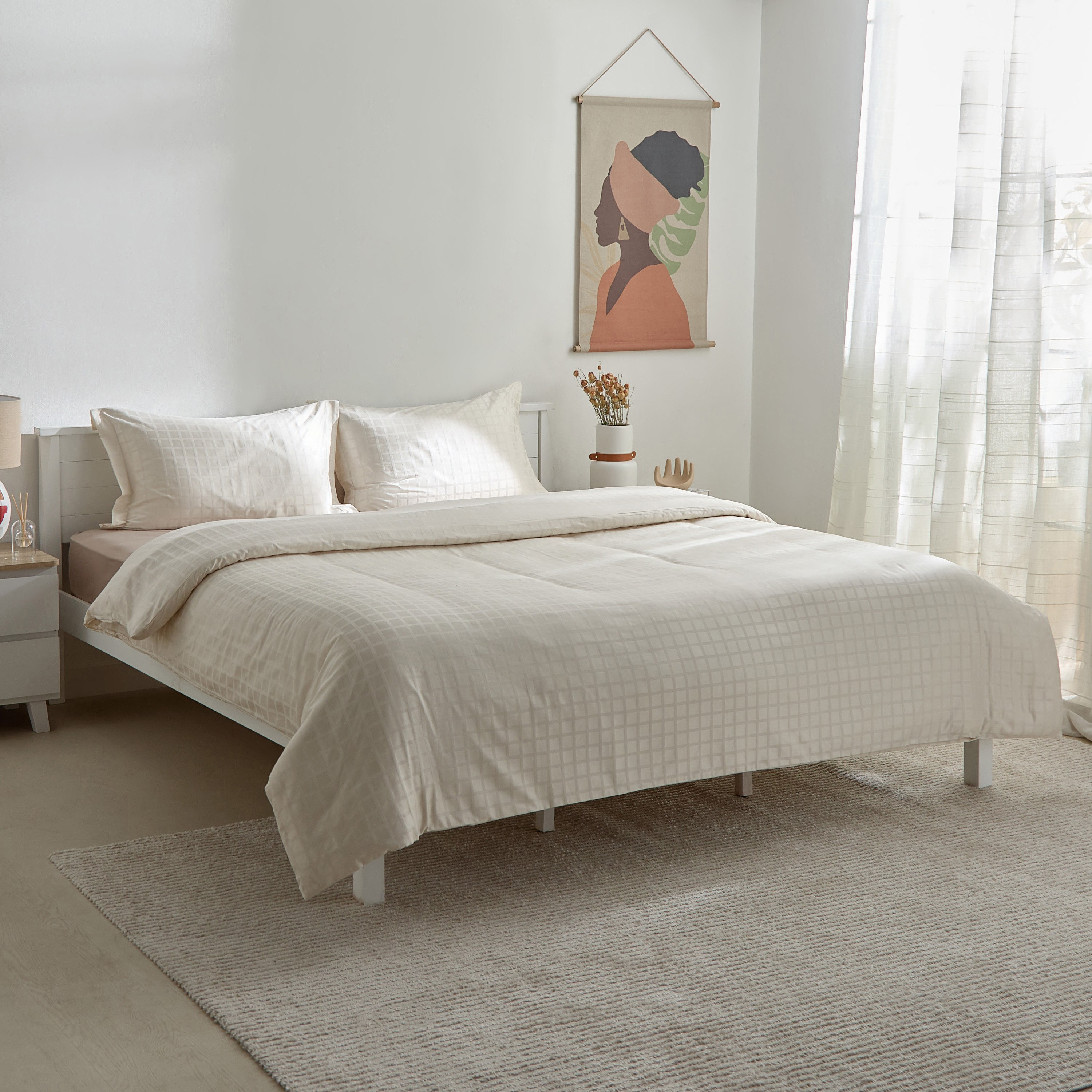 Opulent Luxe 400 Thread Count 3-Piece Cotton Solid Dobby Queen King Duvet Cover Set - 220x220 cm-hbxhomeware-hbxbedroom-image-2