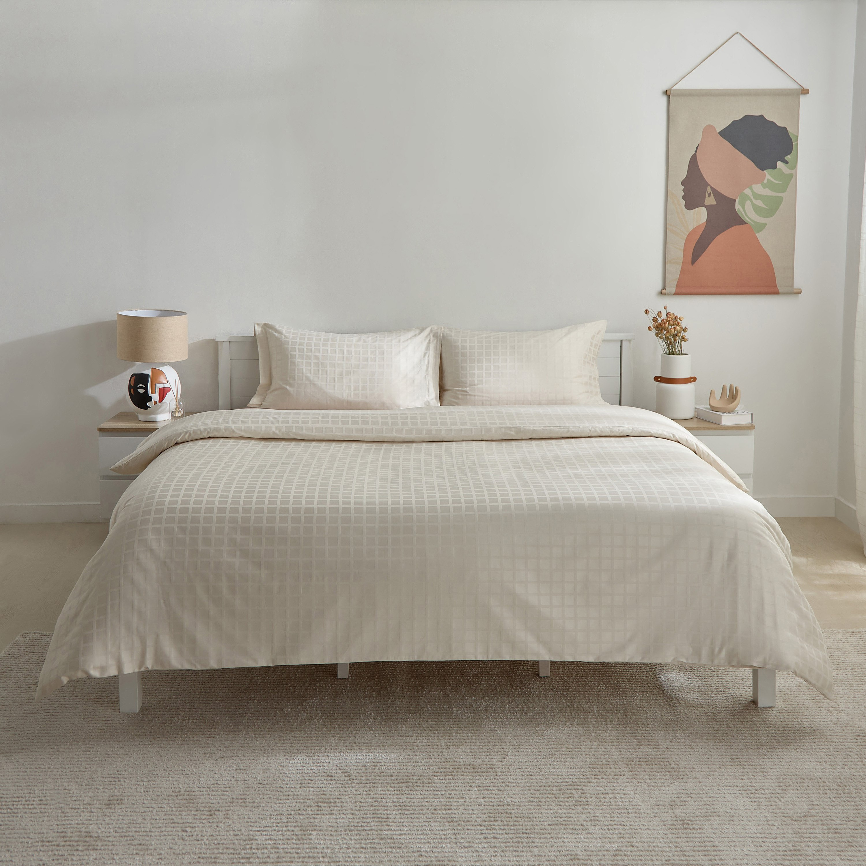 Opulent Luxe 3-Piece 400TC Cotton Solid Dobby Super King Duvet Cover Set - 220x240 cm-hbxhomeware-hbxbedroom-image-3