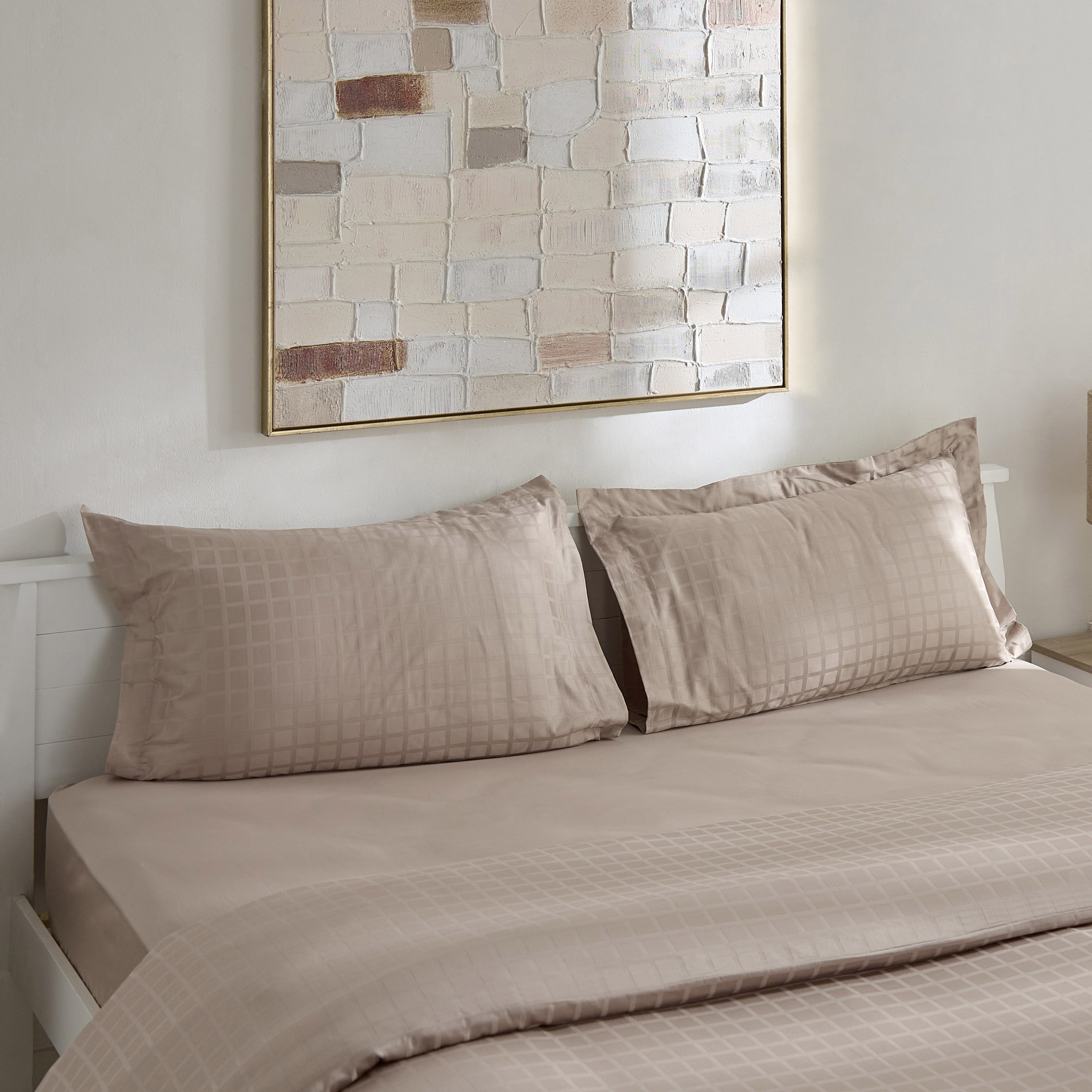 طقم غطاء لحاف كوين كينج قطن بعدد 400 خيط 3 قطع دوبي سادة من أوبولينت لوكس - 220x220 سم-hbxhomeware-hbxbedroom-image-1